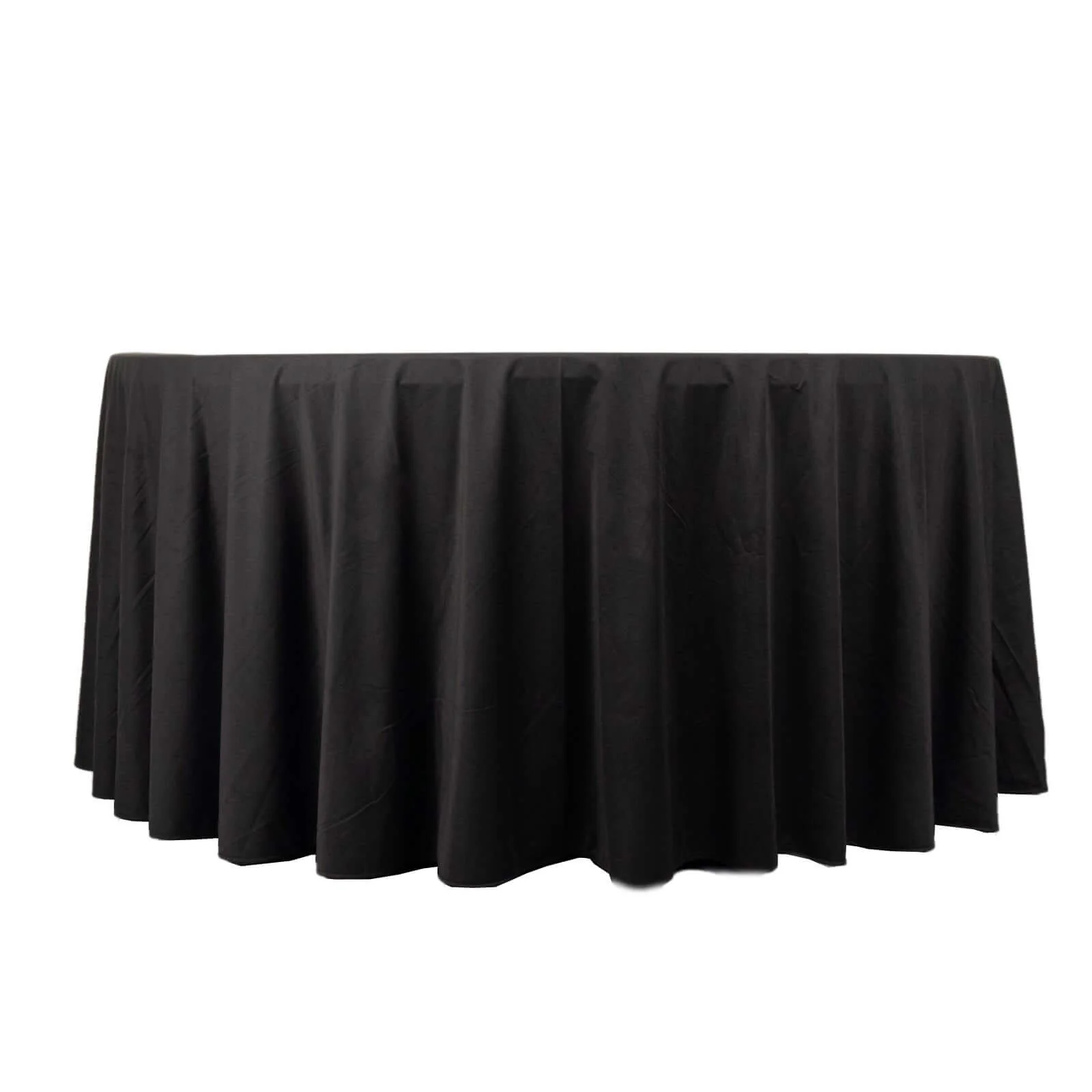 Scuba Round Tablecloth 120" Black - Wrinkle Free & Stain Resistant Sophisticated Seamless Table Cover - Image 6
