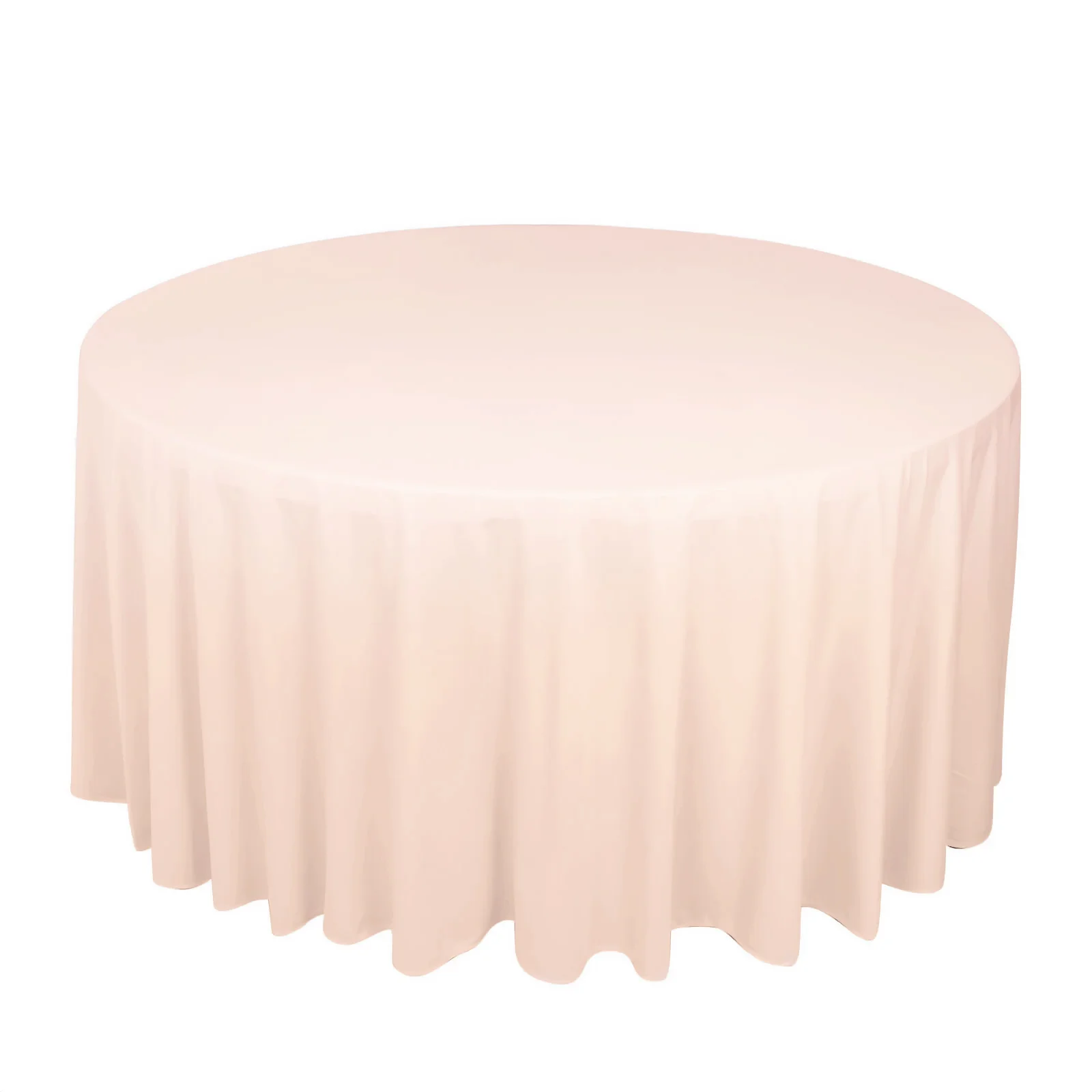 Scuba Round Tablecloth 120" Blush - Seamless & Wrinkle Free Table Cover - Image 3
