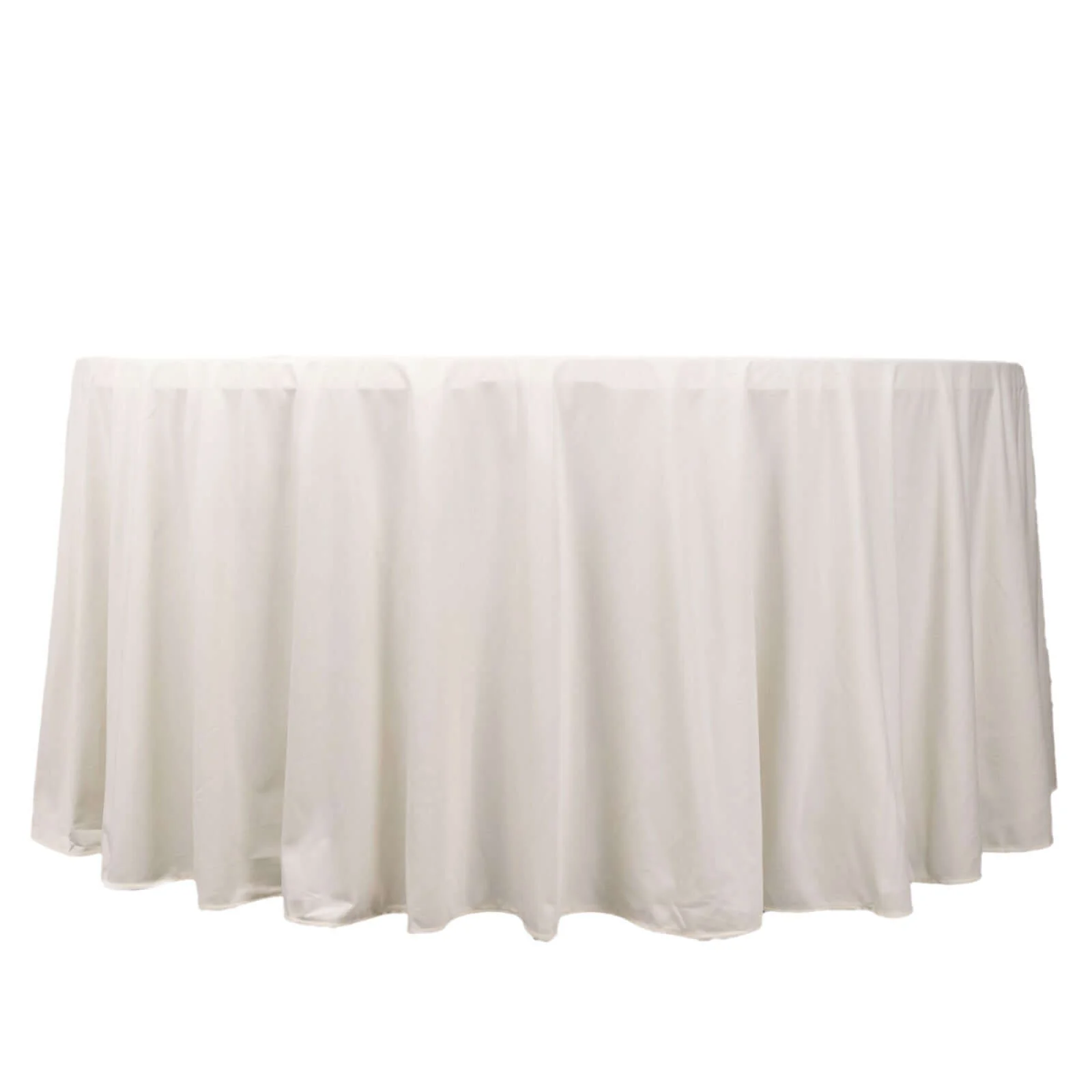 Scuba Round Tablecloth 120" Ivory - Seamless & Wrinkle Free Table Cover - Image 7