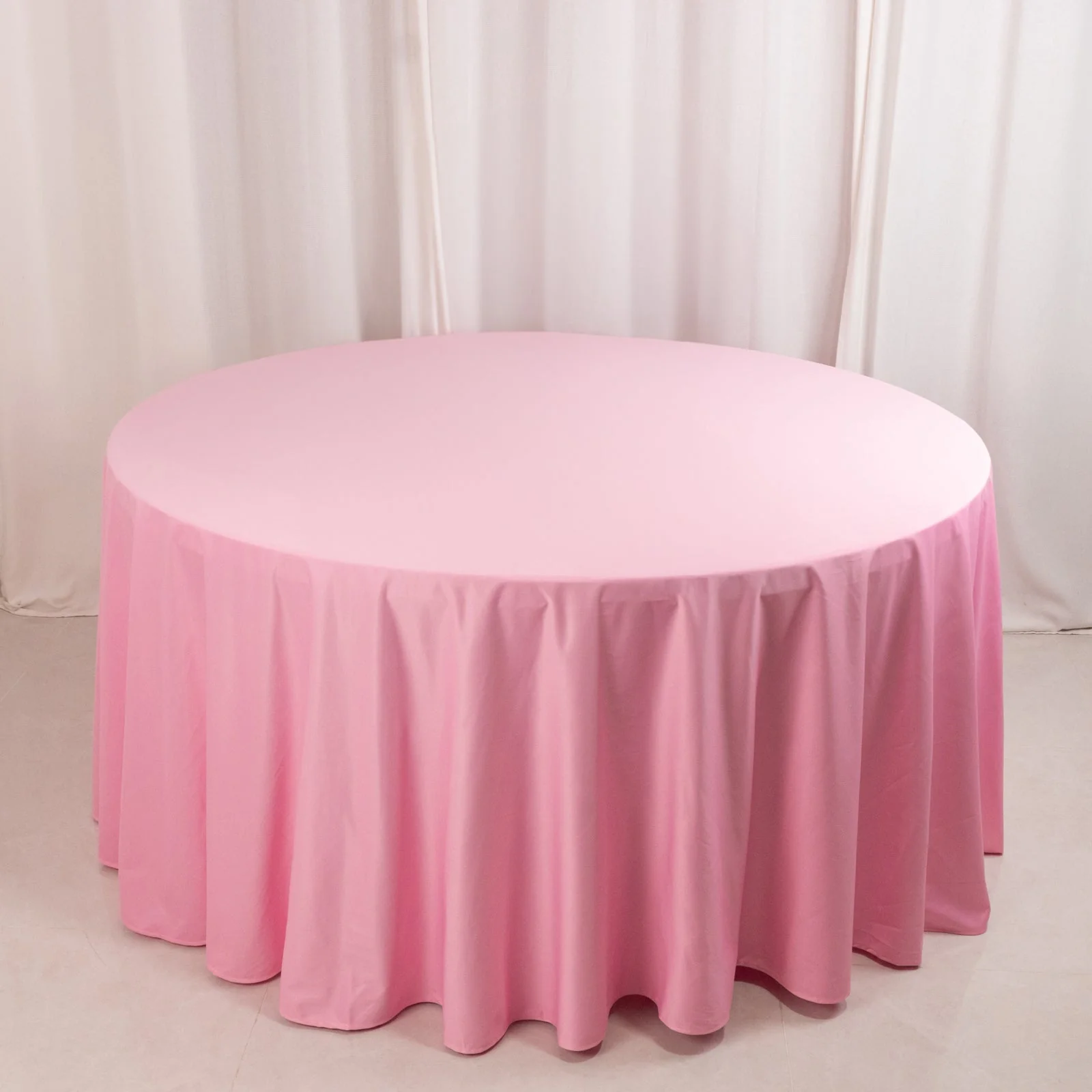 Scuba Round Tablecloth 120" Pink - Seamless & Wrinkle Free Table Cover