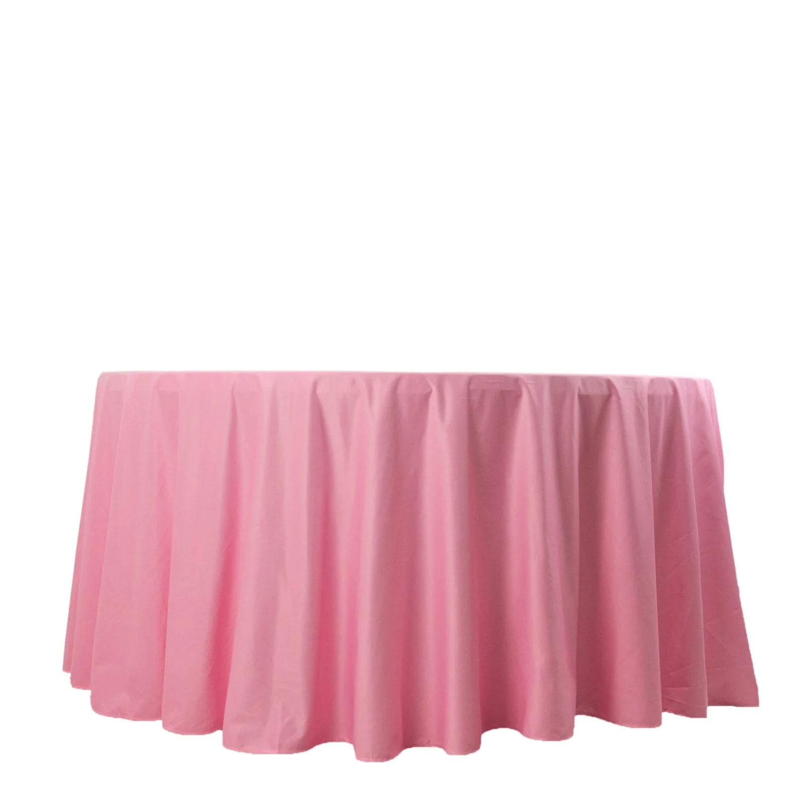 Scuba Round Tablecloth 120" Pink - Seamless & Wrinkle Free Table Cover - Image 6