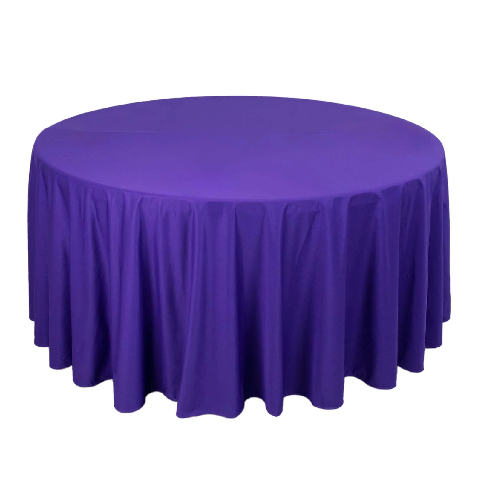 Scuba Round Tablecloth 120" Purple - Seamless & Wrinkle Free Table Cover - Image 3