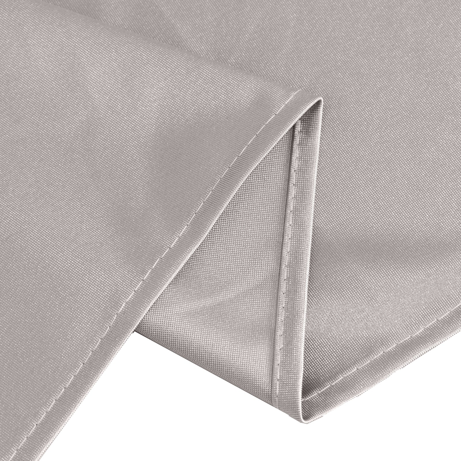 Scuba Round Tablecloth 120" Shimmer Silver - Seamless Table Cover - Image 5
