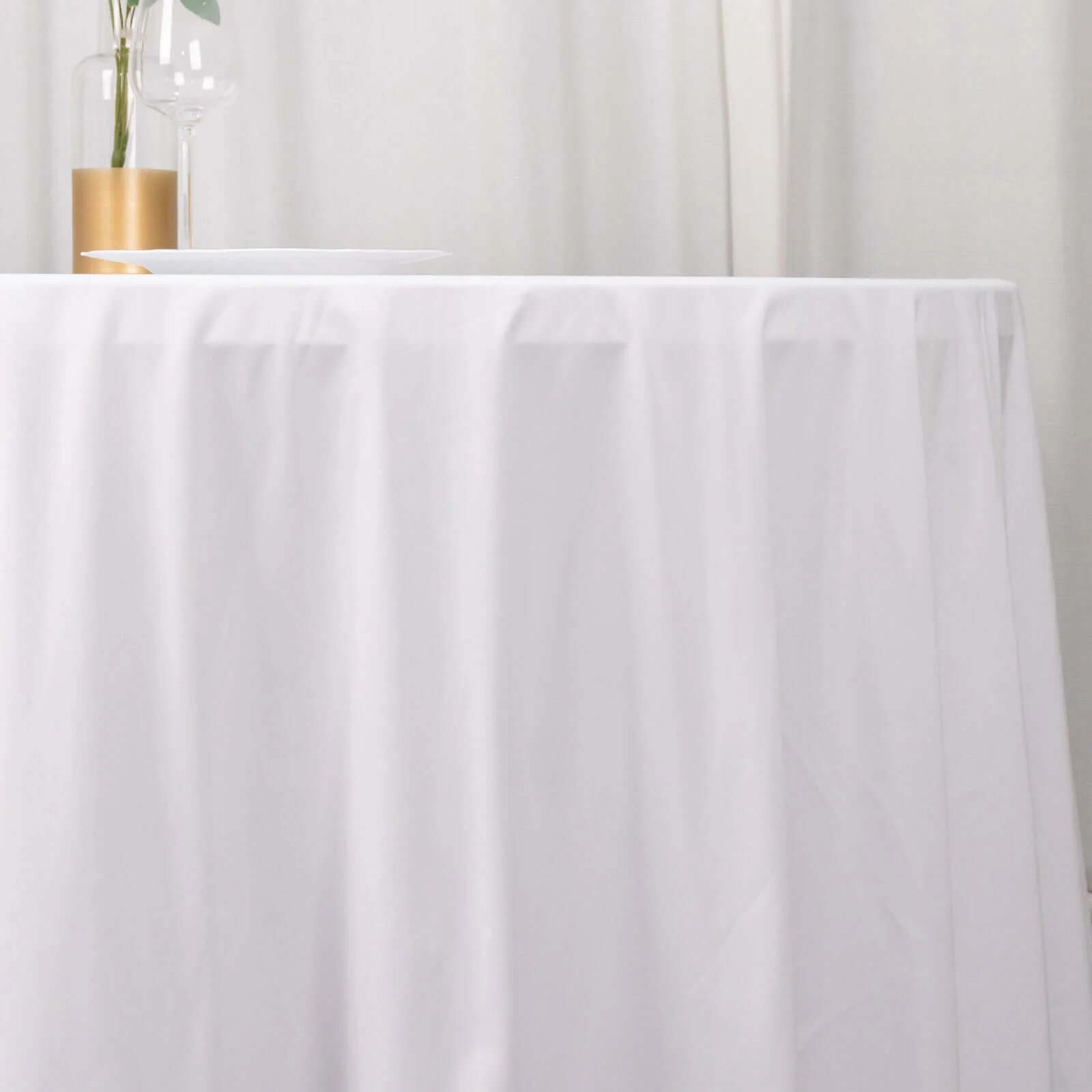 Scuba Round Tablecloth 120" White - Wrinkle Free & Stain Resistant Sophisticated Seamless Table Cover - Image 7