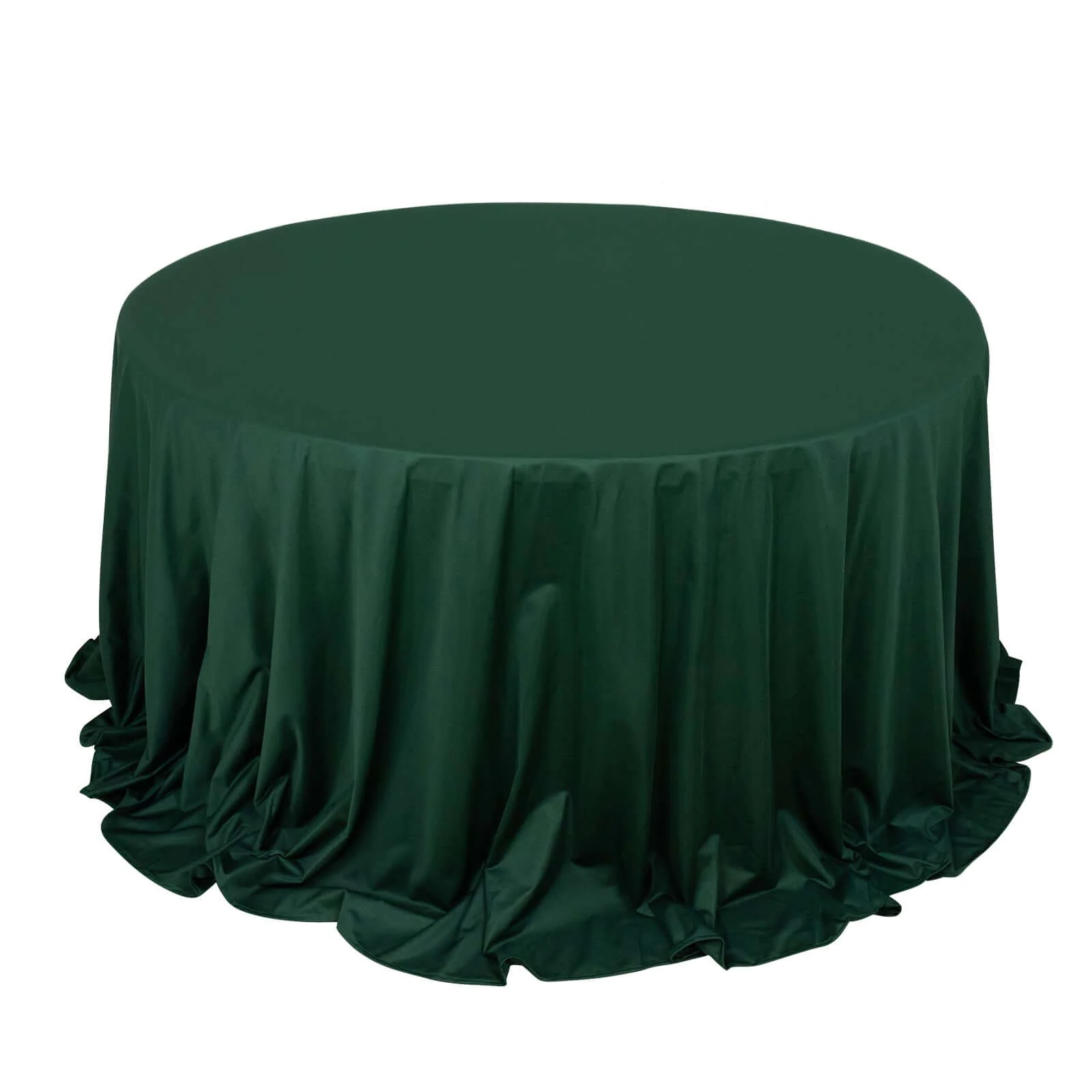 Scuba Round Tablecloth 132" Hunter Emerald Green - Seamless & Wrinkle Free Table Cover - Image 3