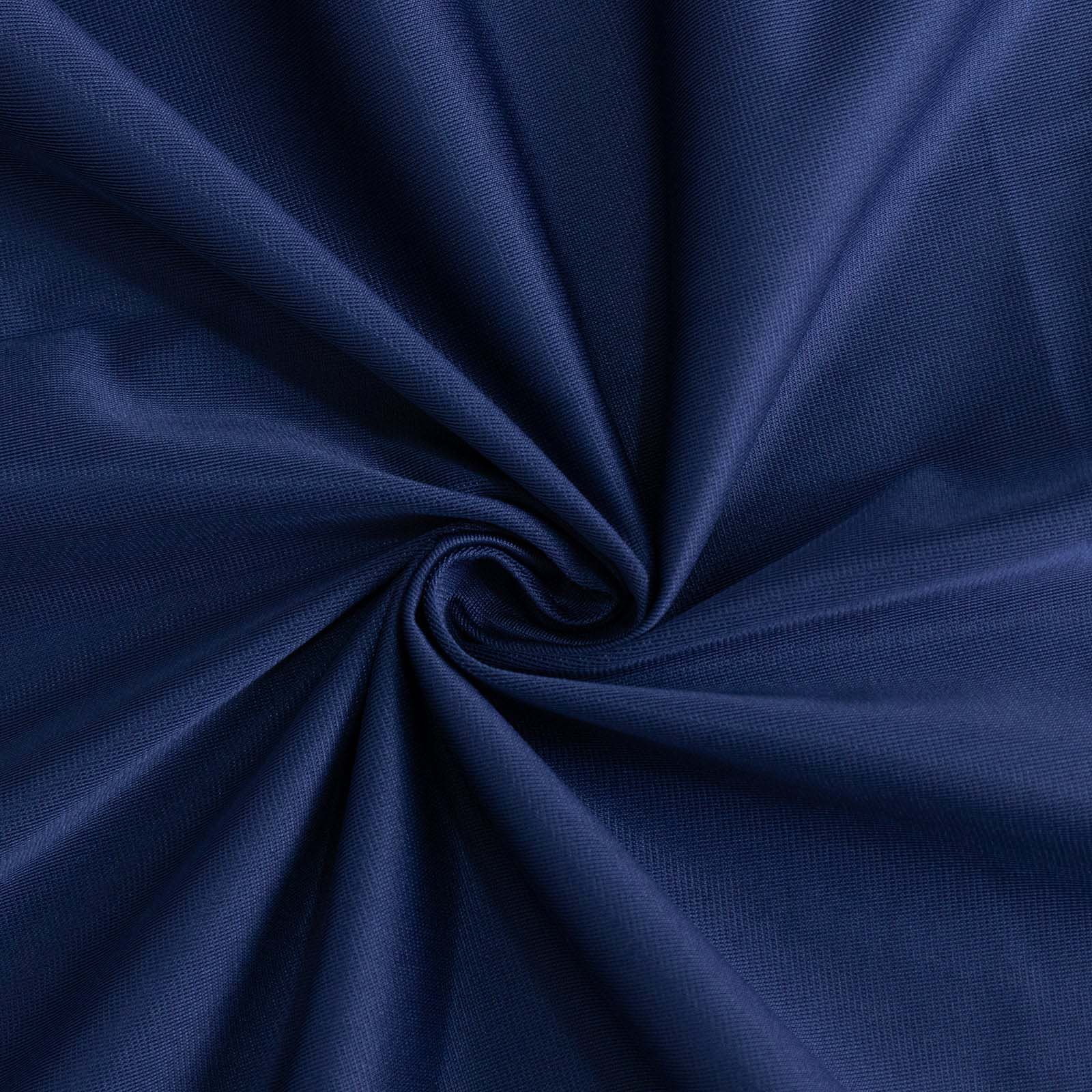 Scuba Round Tablecloth 132" Navy Blue - Seamless & Wrinkle Free Table Cover - Image 8