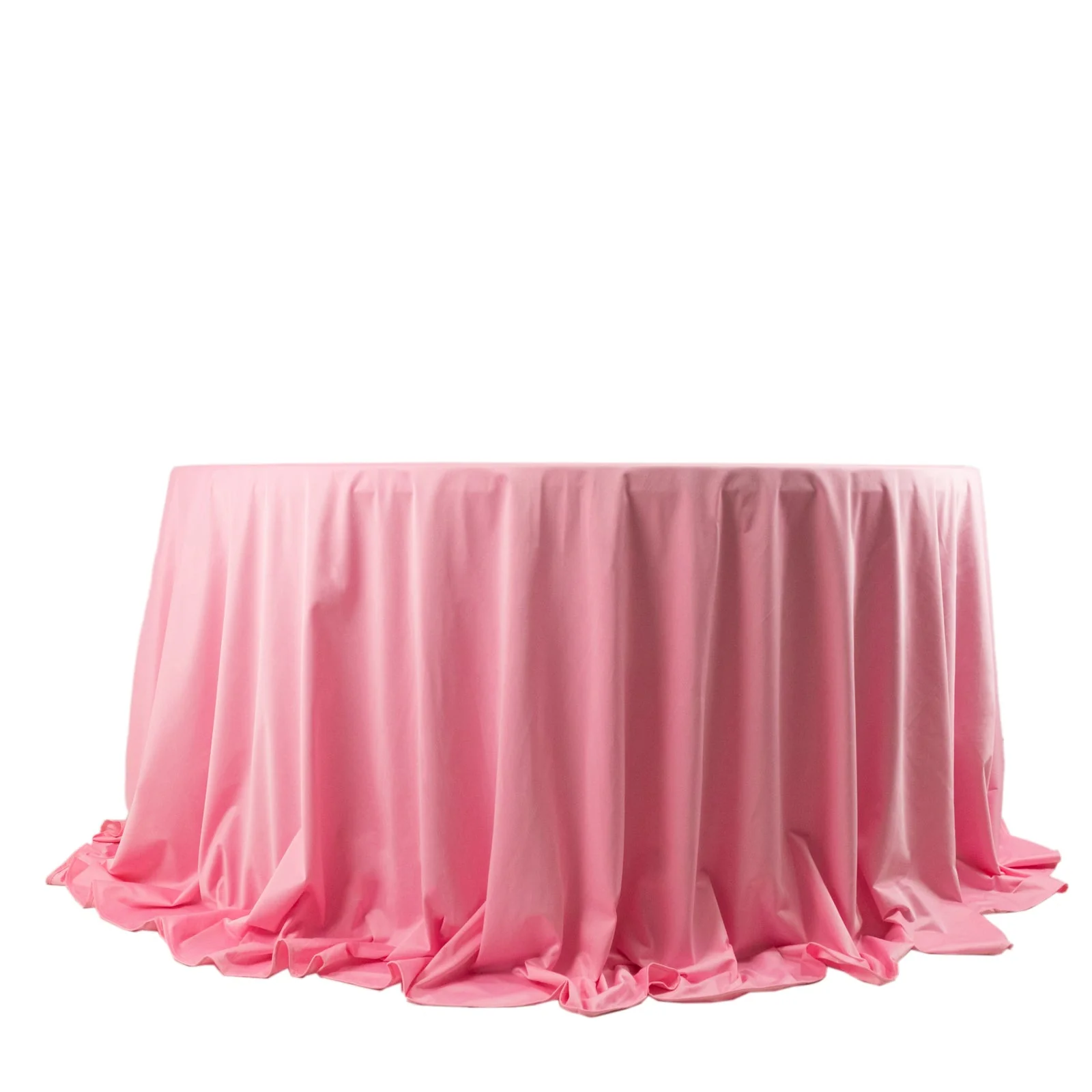 Scuba Round Tablecloth 132" Pink - Seamless & Wrinkle Free Table Cover - Image 6