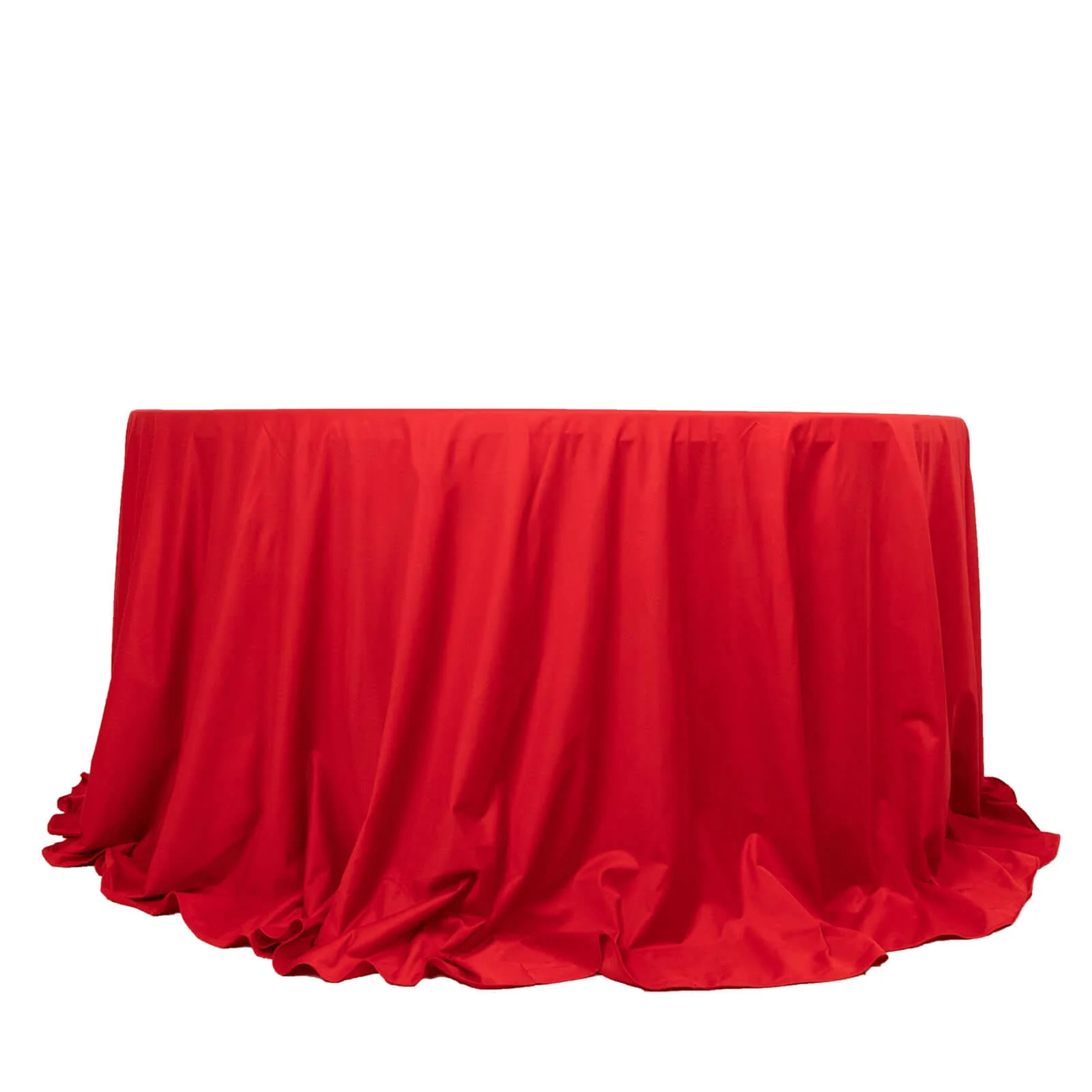 Scuba Round Tablecloth 132" Red - Seamless & Wrinkle Free Table Cover - Image 6