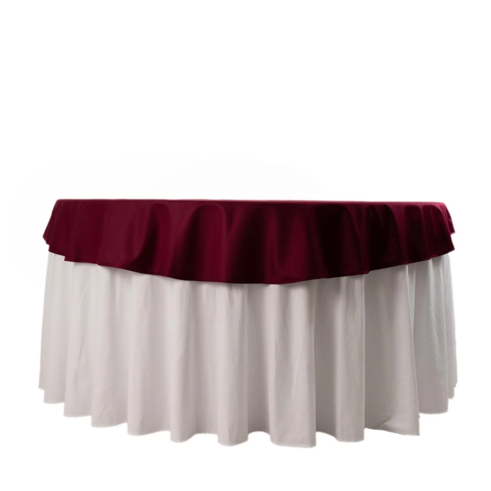 Scuba Round Tablecloth 70" Burgundy - Wrinkle Free Table Cover - Image 10