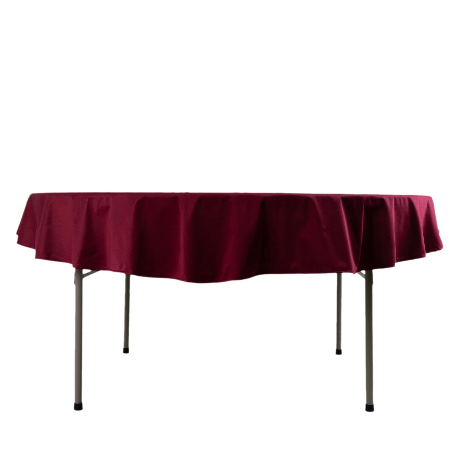 Scuba Round Tablecloth 70" Burgundy - Wrinkle Free Table Cover - Image 8
