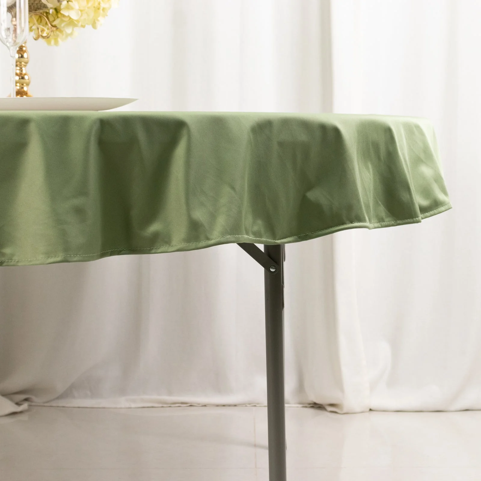 Scuba Round Tablecloth 70" Dusty Sage Green - Wrinkle Free Table Cover - Image 2