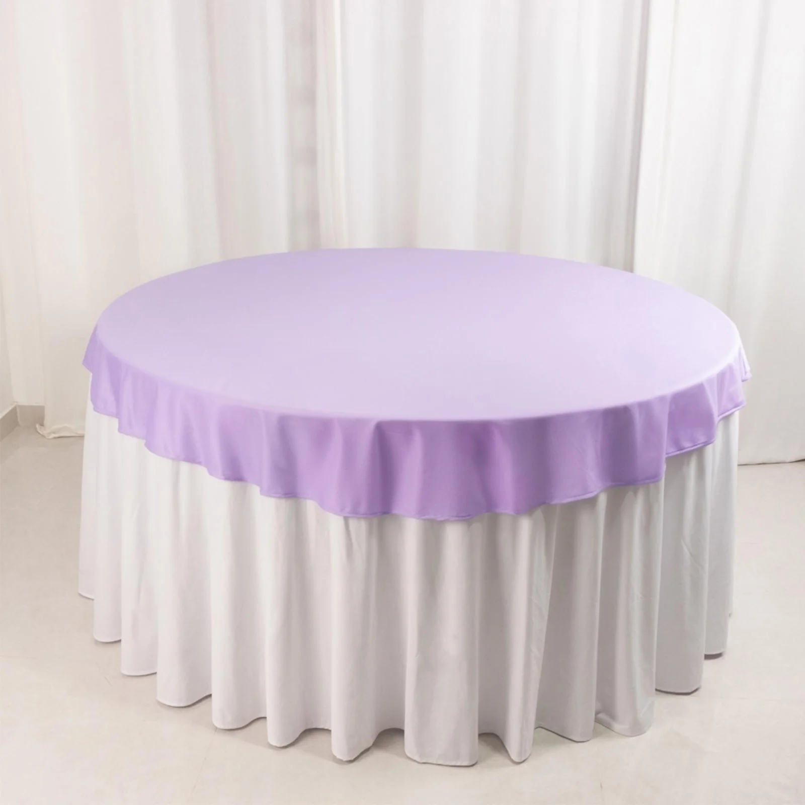 Scuba Round Tablecloth 70" Lavender Lilac - Wrinkle Free Table Cover