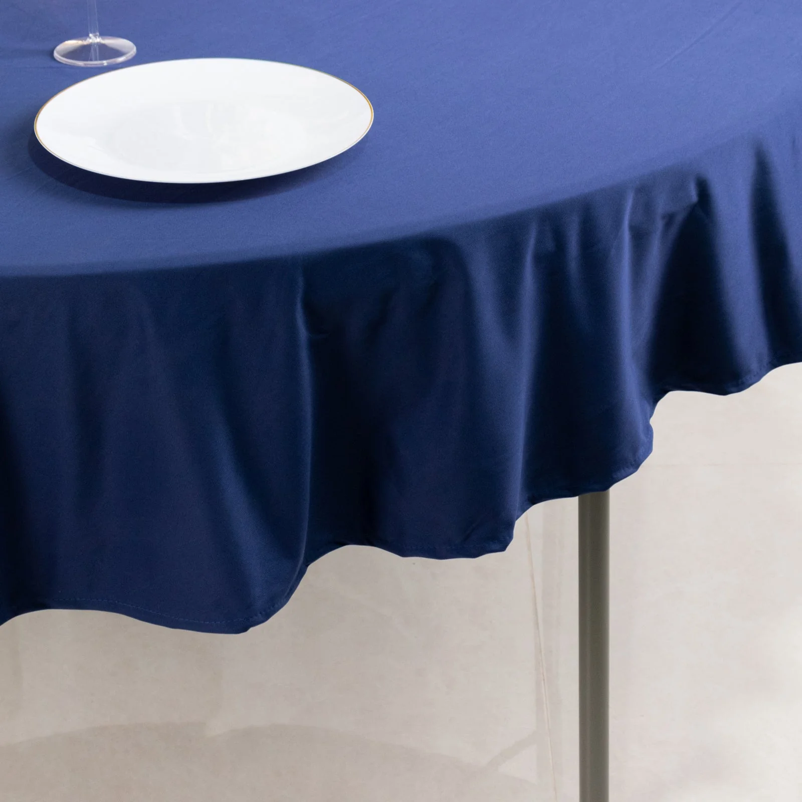 Scuba Round Tablecloth 70" Navy Blue - Wrinkle Free Table Cover - Image 8