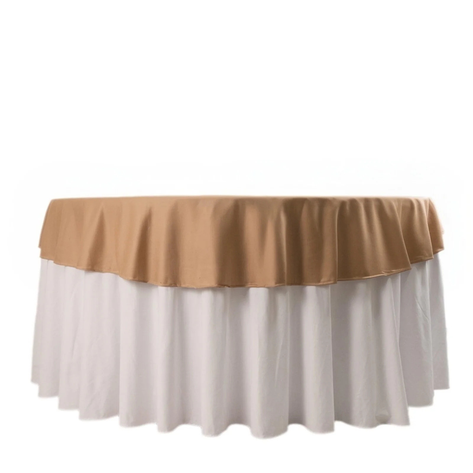 Scuba Round Tablecloth 70" Nude - Wrinkle Free Table Cover - Image 10