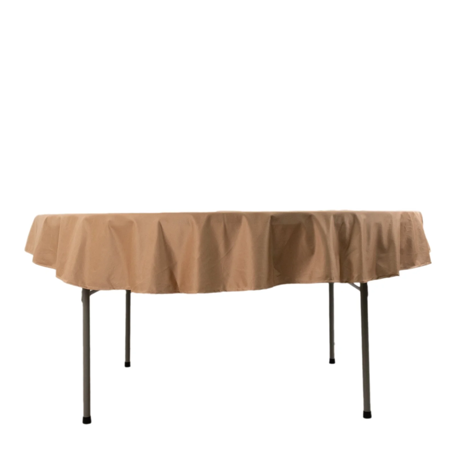 Scuba Round Tablecloth 70" Nude - Wrinkle Free Table Cover - Image 8
