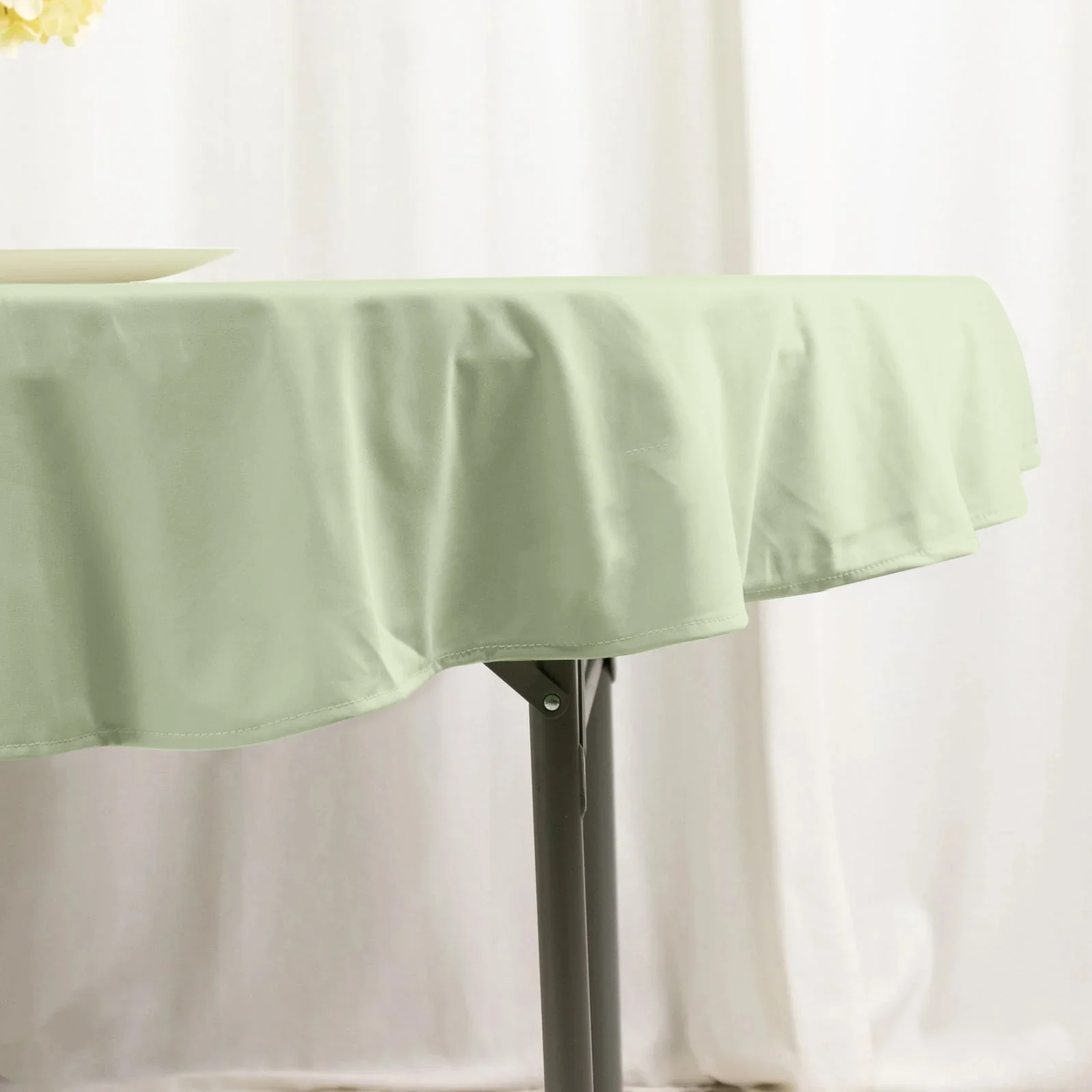 Scuba Round Tablecloth 70" Sage Green - Wrinkle Free Table Cover - Image 7
