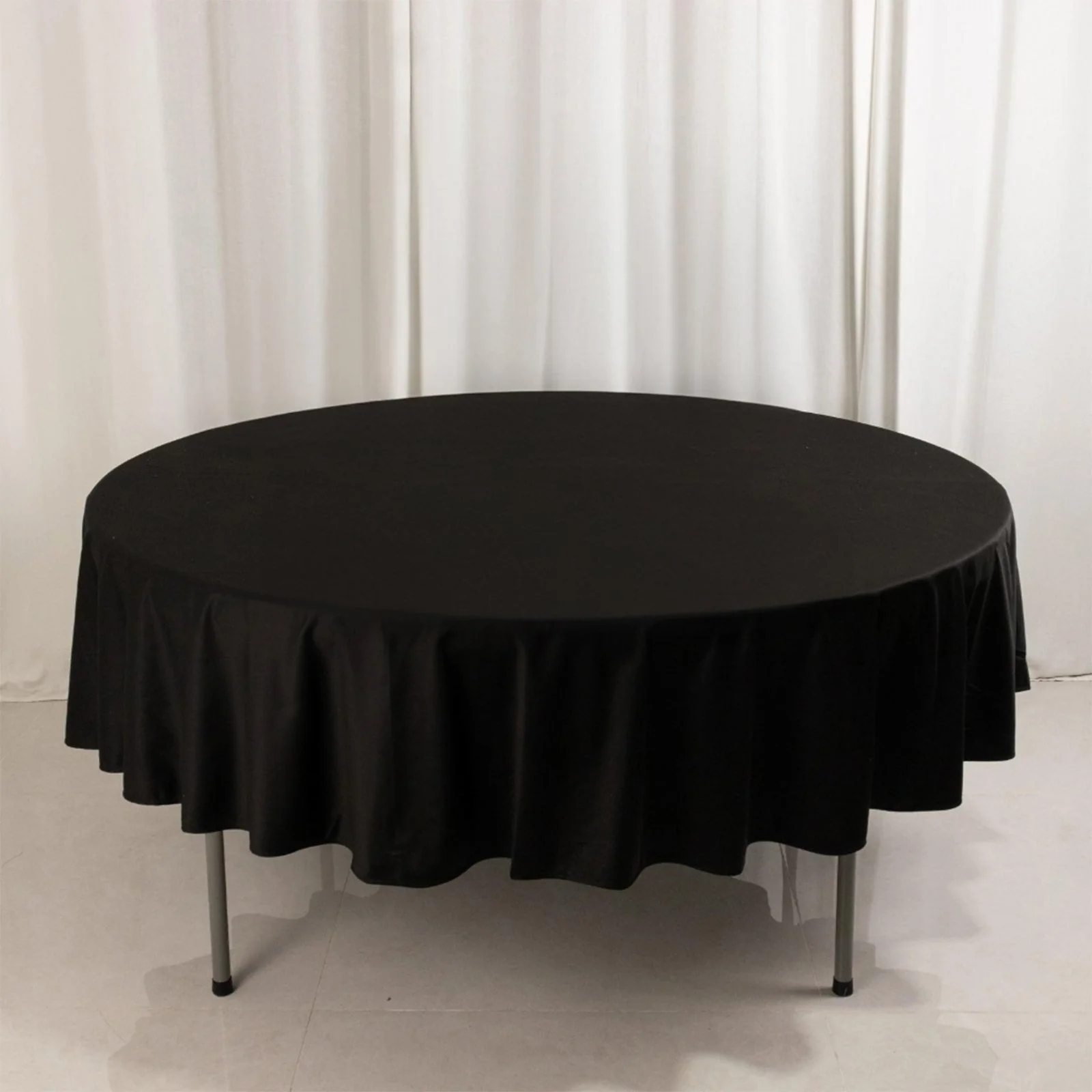 Scuba Round Tablecloth 90" Black - Wrinkle Free & Stain Resistant Sophisticated Table Cover