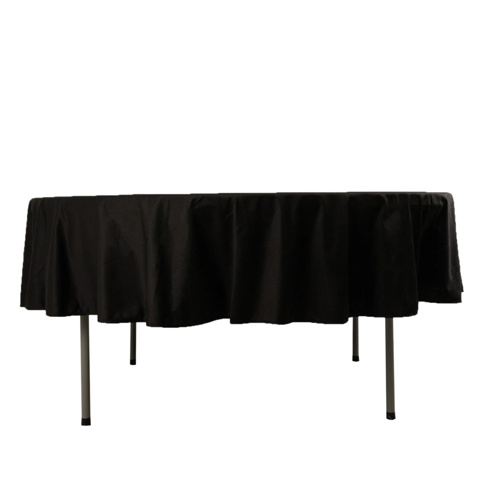 Scuba Round Tablecloth 90" Black - Wrinkle Free & Stain Resistant Sophisticated Table Cover - Image 6