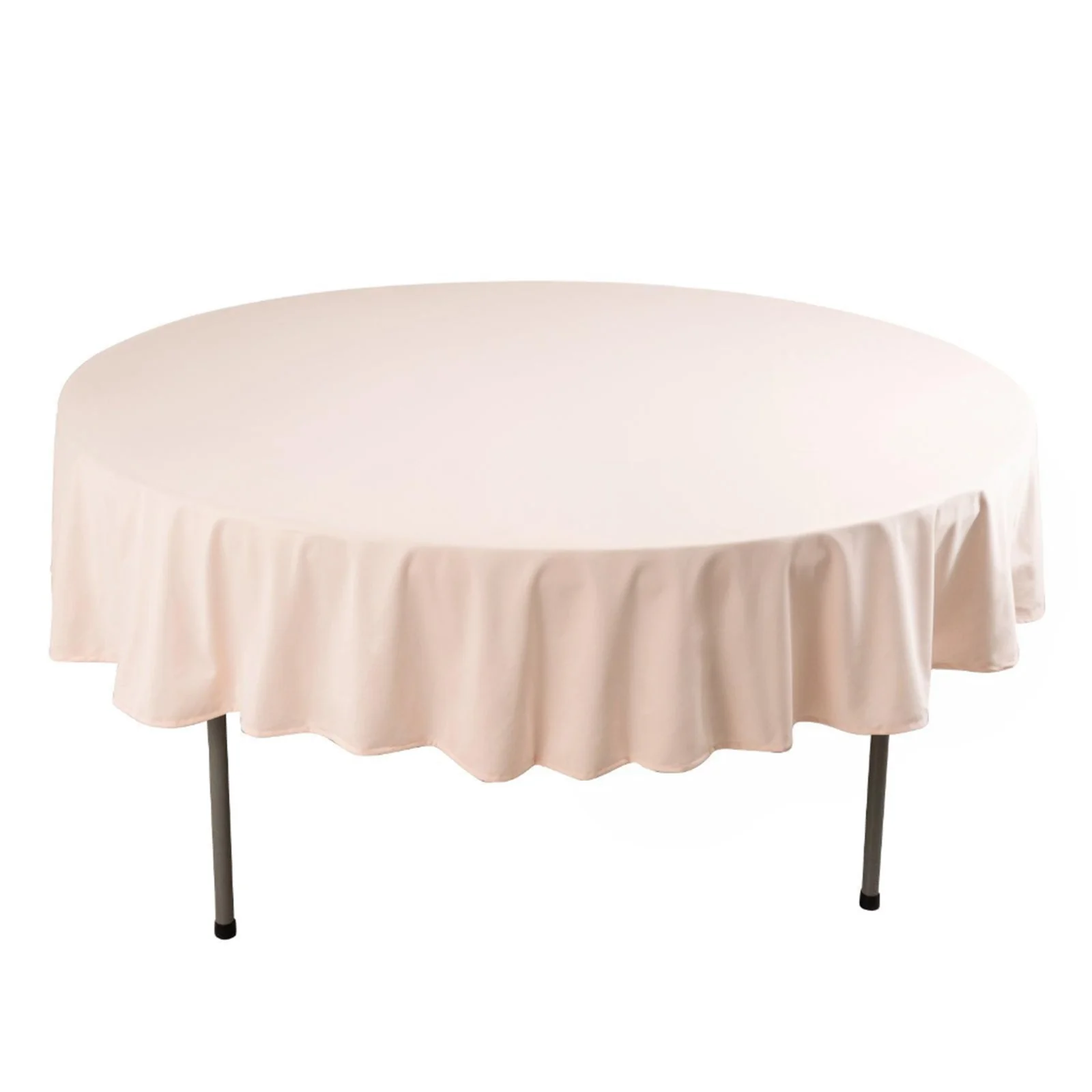 Scuba Round Tablecloth 90" Blush - Wrinkle Free Table Cover - Image 10
