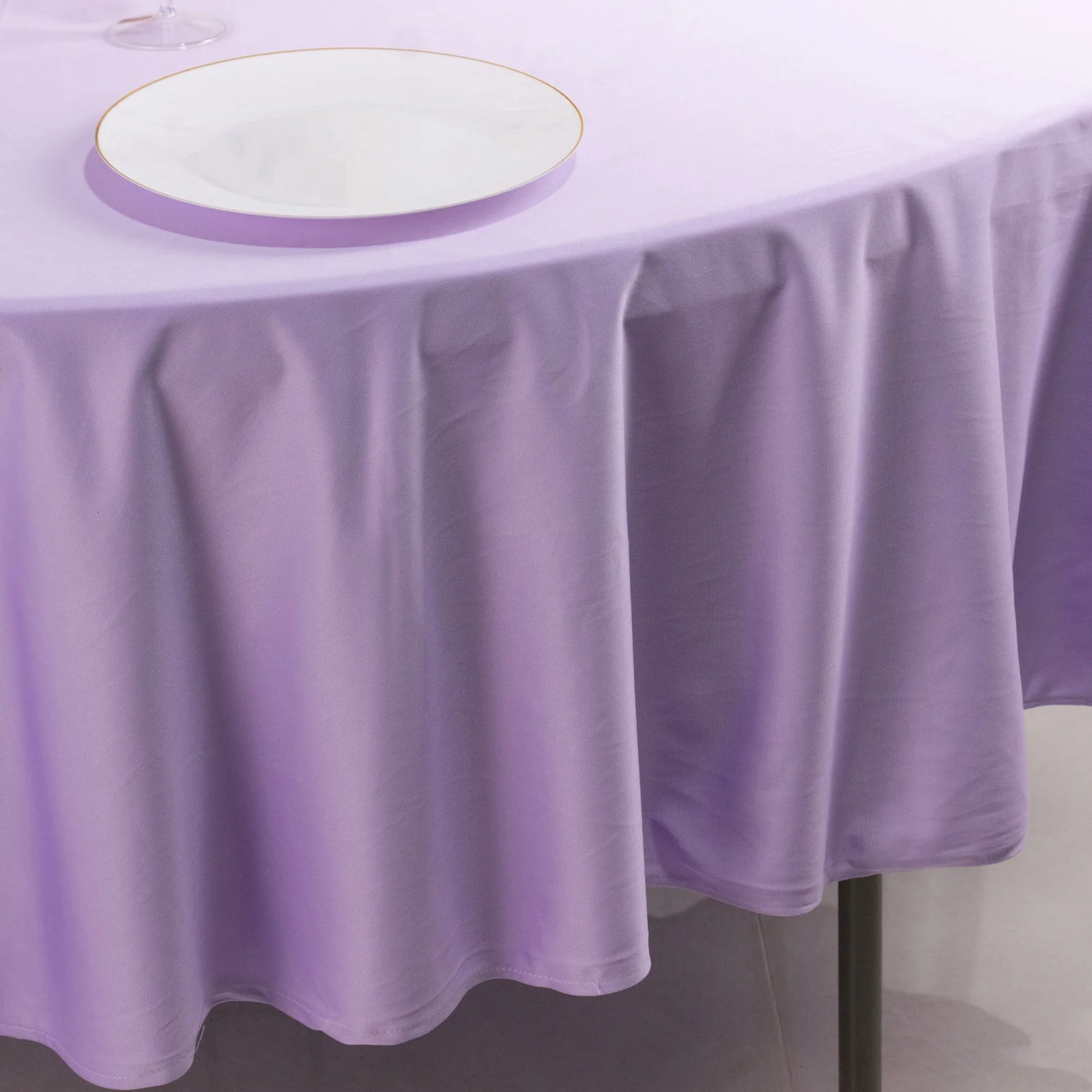 Scuba Round Tablecloth 90" Lavender Lilac - Wrinkle Free Table Cover - Image 6