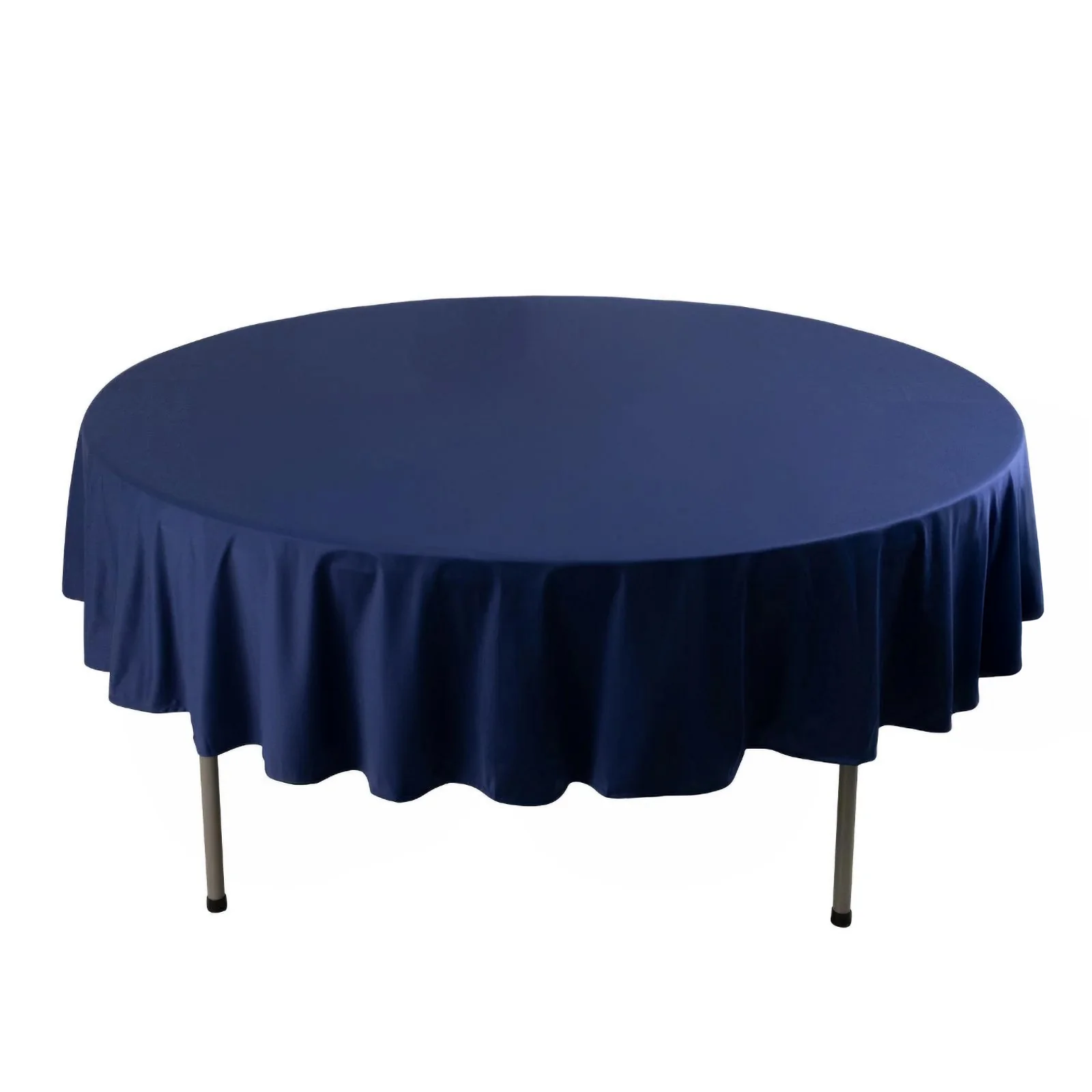 Scuba Round Tablecloth 90" Navy Blue - Wrinkle Free Table Cover - Image 3