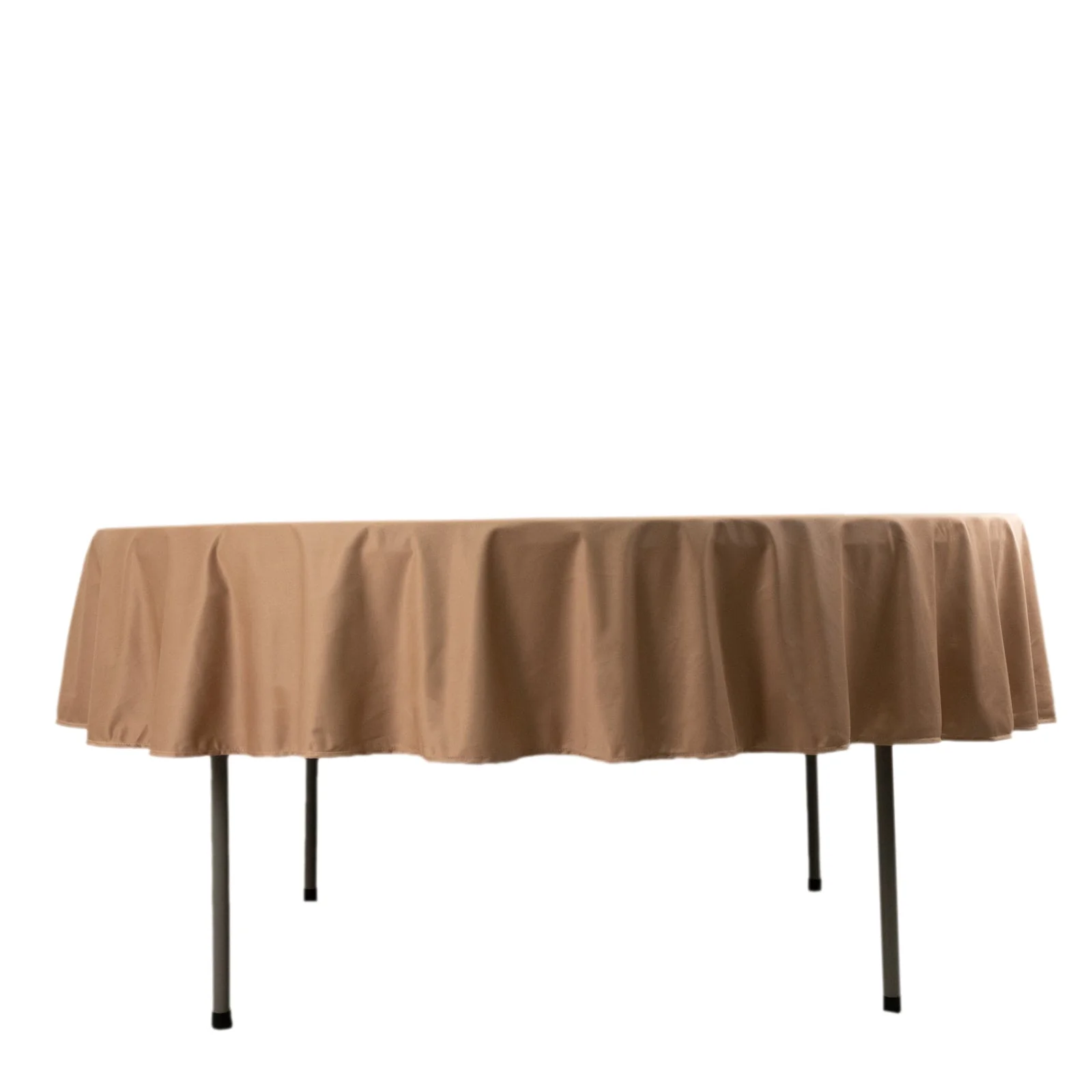 Scuba Round Tablecloth 90" Nude - Wrinkle Free Table Cover - Image 8