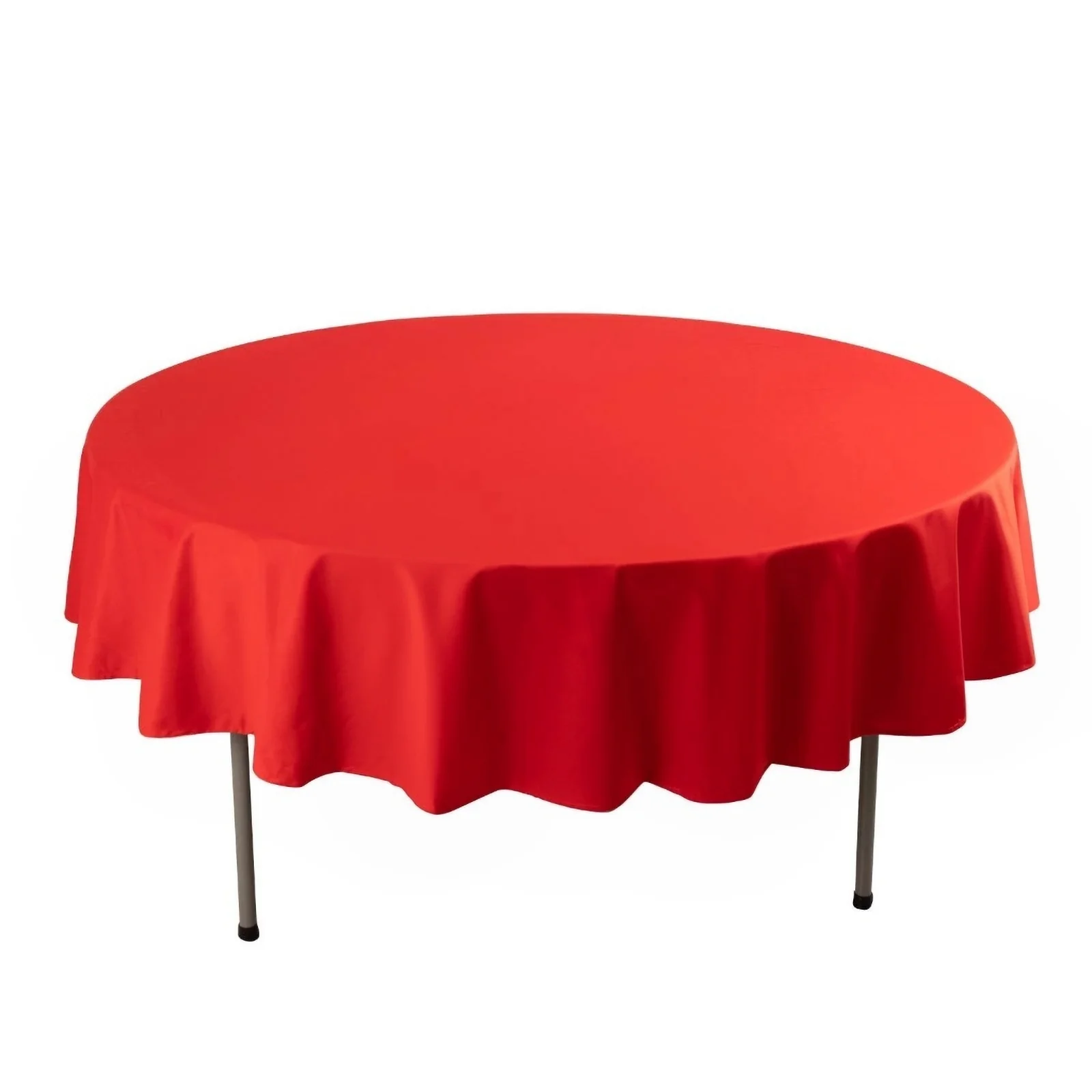 Scuba Round Tablecloth 90" Red - Wrinkle Free Table Cover - Image 10