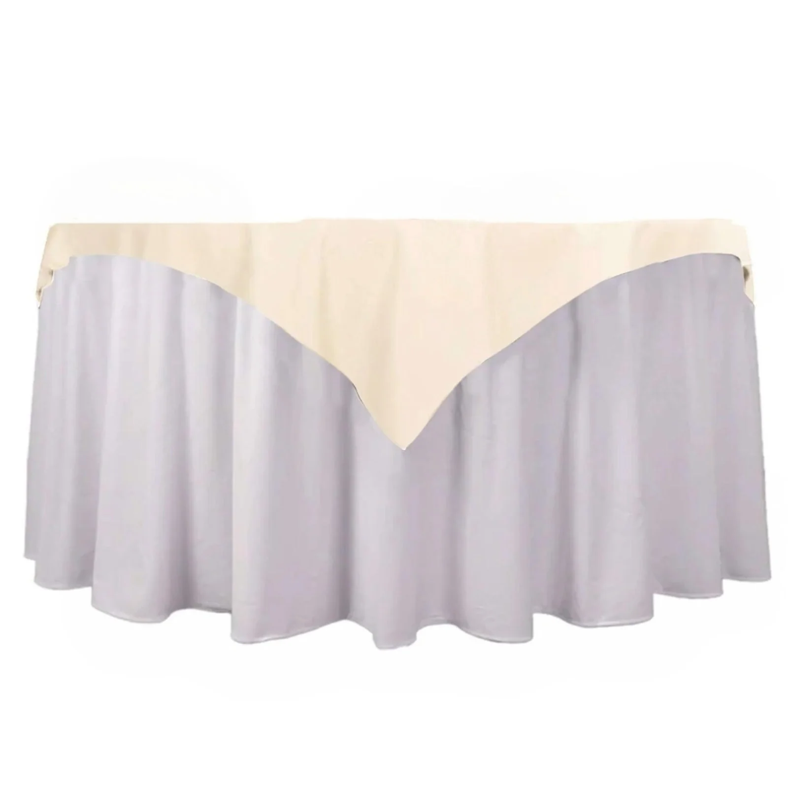 Scuba Square Table Overlay 54"x54" Beige - Wrinkle Free Tablecloth Topper - Image 8