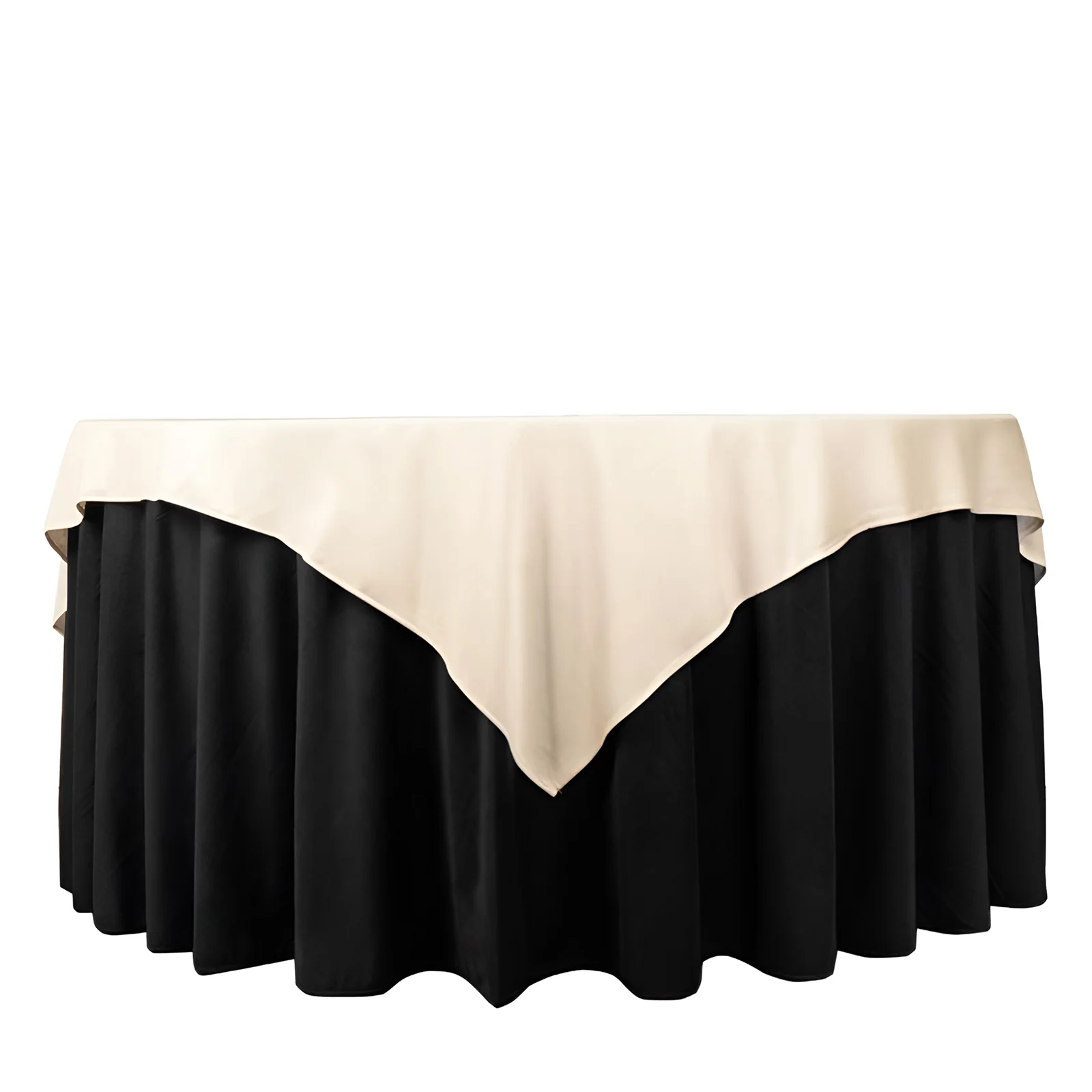 Scuba Square Table Overlay 70"x70" Beige - Wrinkle Free & Stain Resistant Table Topper - Image 6