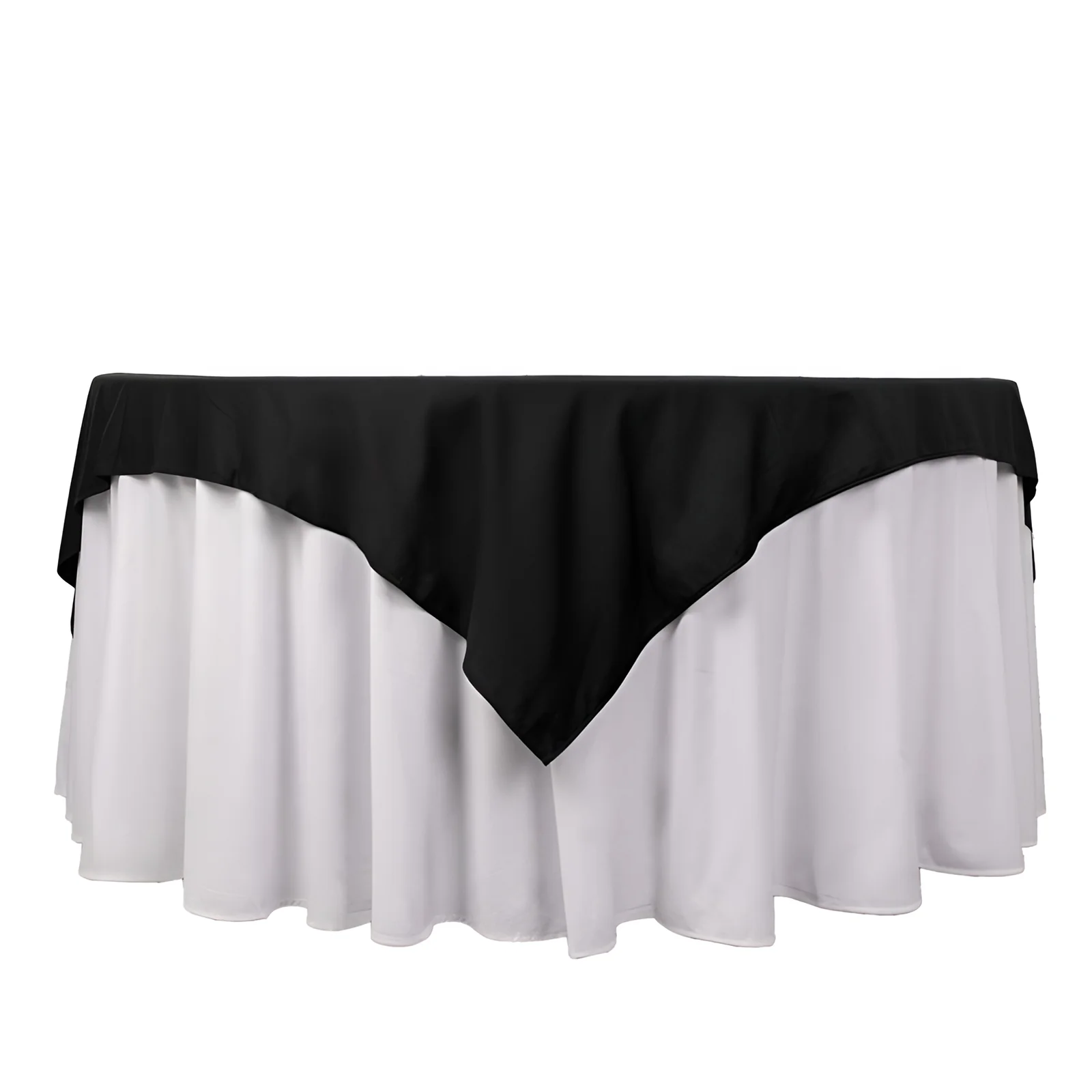 Scuba Square Table Overlay 70"x70" Black - Wrinkle Free & Stain Resistant Table Topper for Any Occasion - Image 7