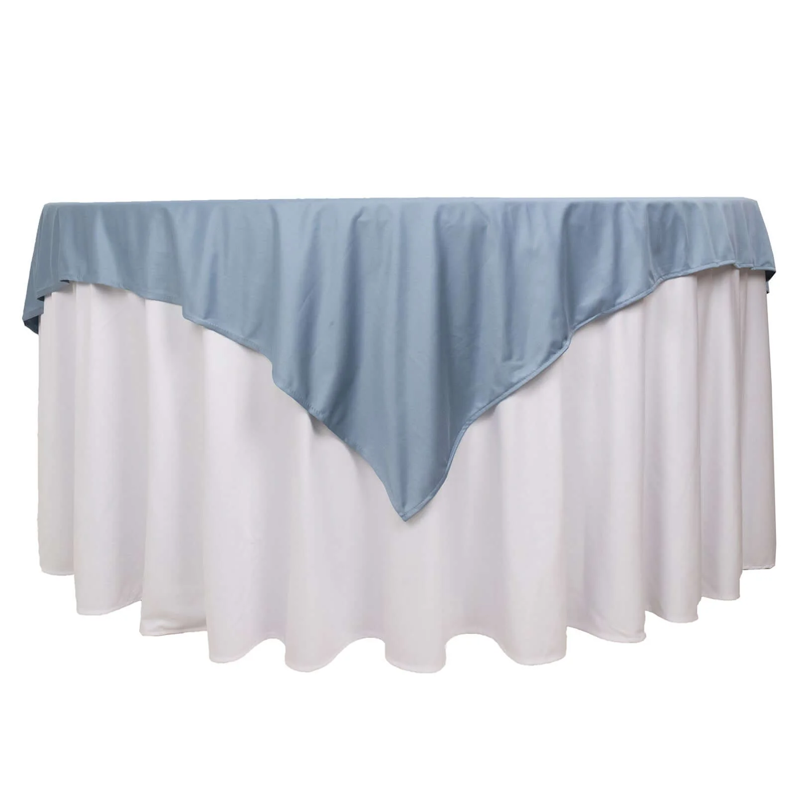 Scuba Square Table Overlay 70"x70" Dusty Blue - Wrinkle Free & Stain Resistant Table Topper - Image 3