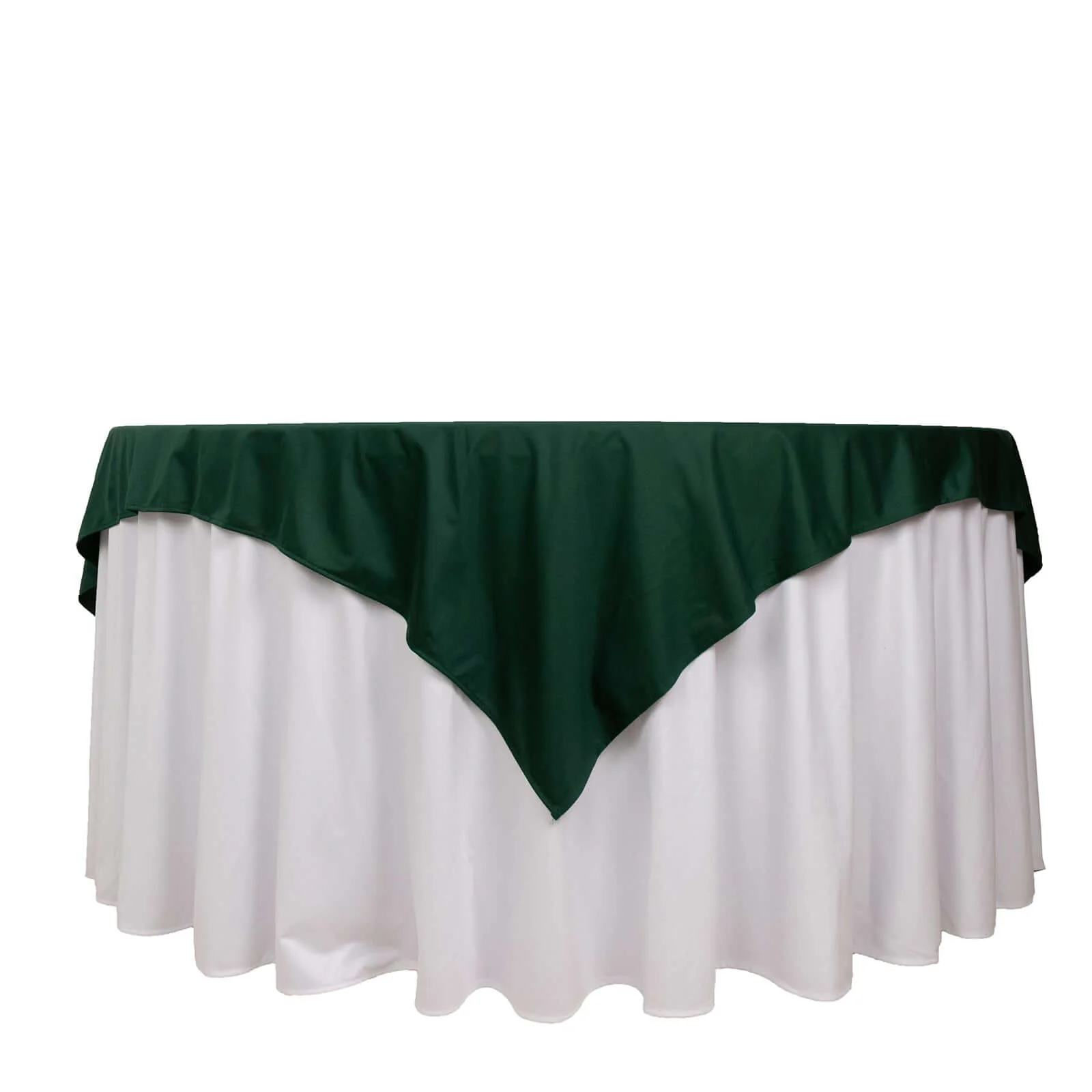 Scuba Square Table Overlay 70"x70" Hunter Emerald Green - Wrinkle Free & Stain Resistant Table Topper - Image 6