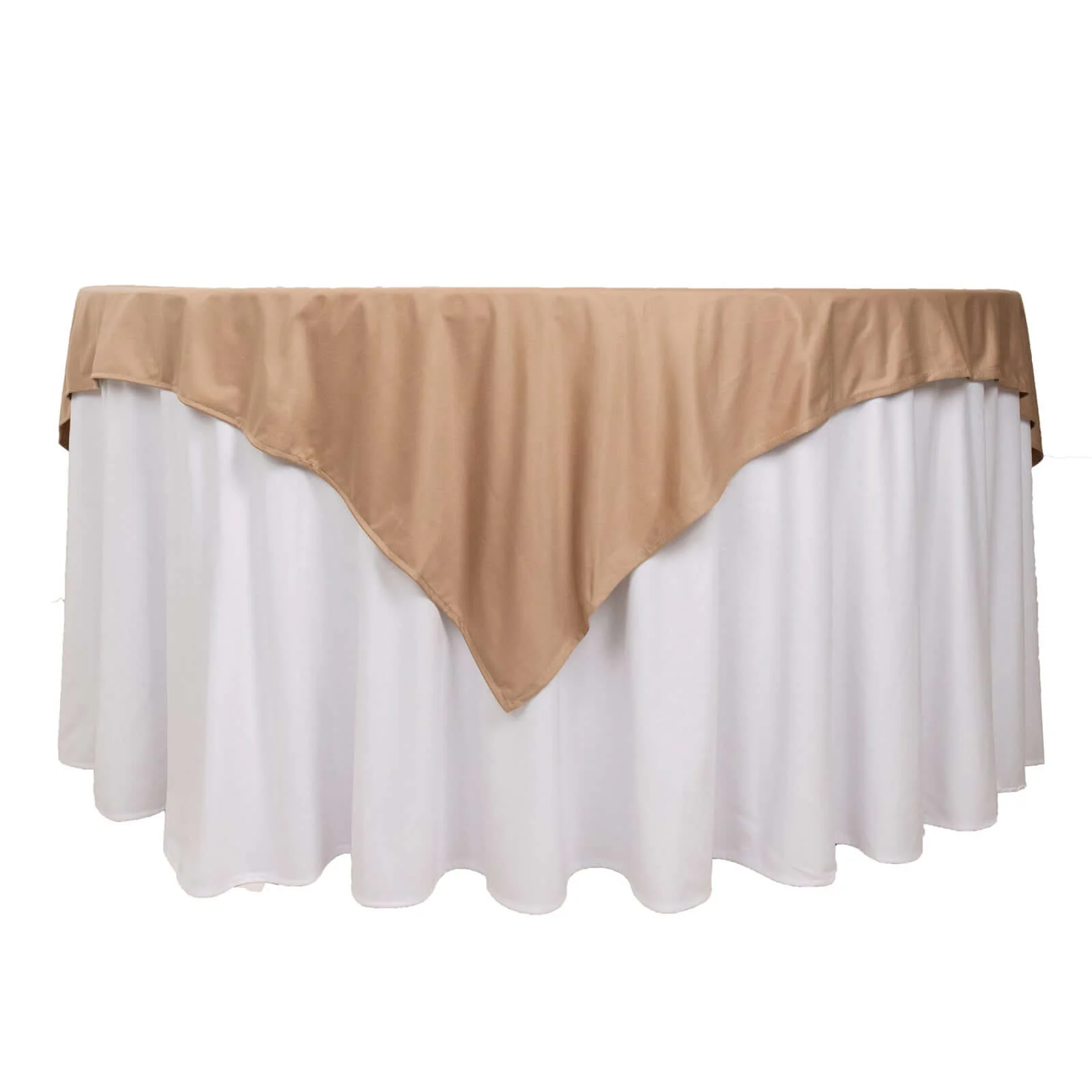 Scuba Square Table Overlay 70"x70" Nude - Wrinkle Free & Stain Resistant Table Topper - Image 3