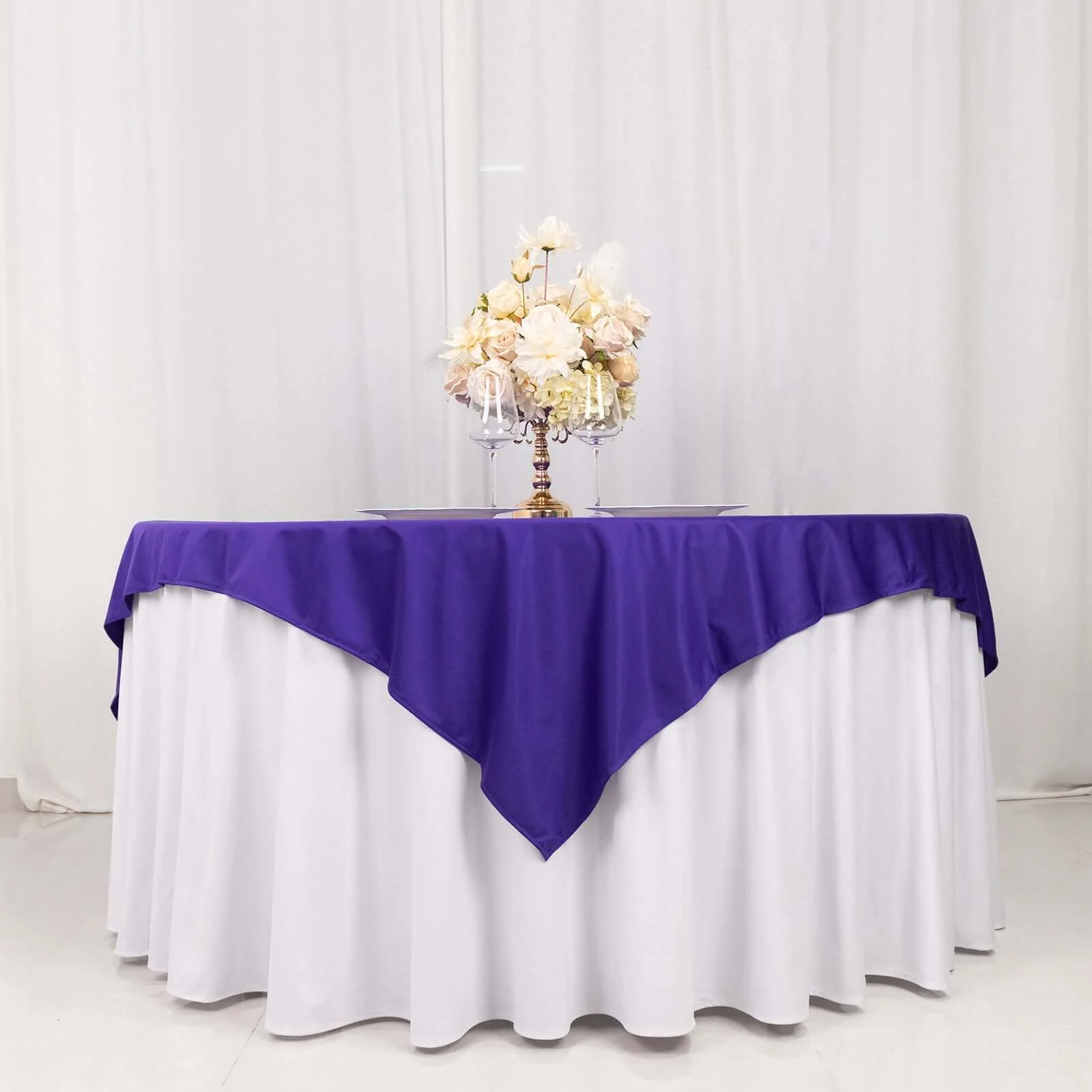 Scuba Square Table Overlay 70"x70" Purple - Wrinkle Free & Stain Resistant Table Topper - Image 2