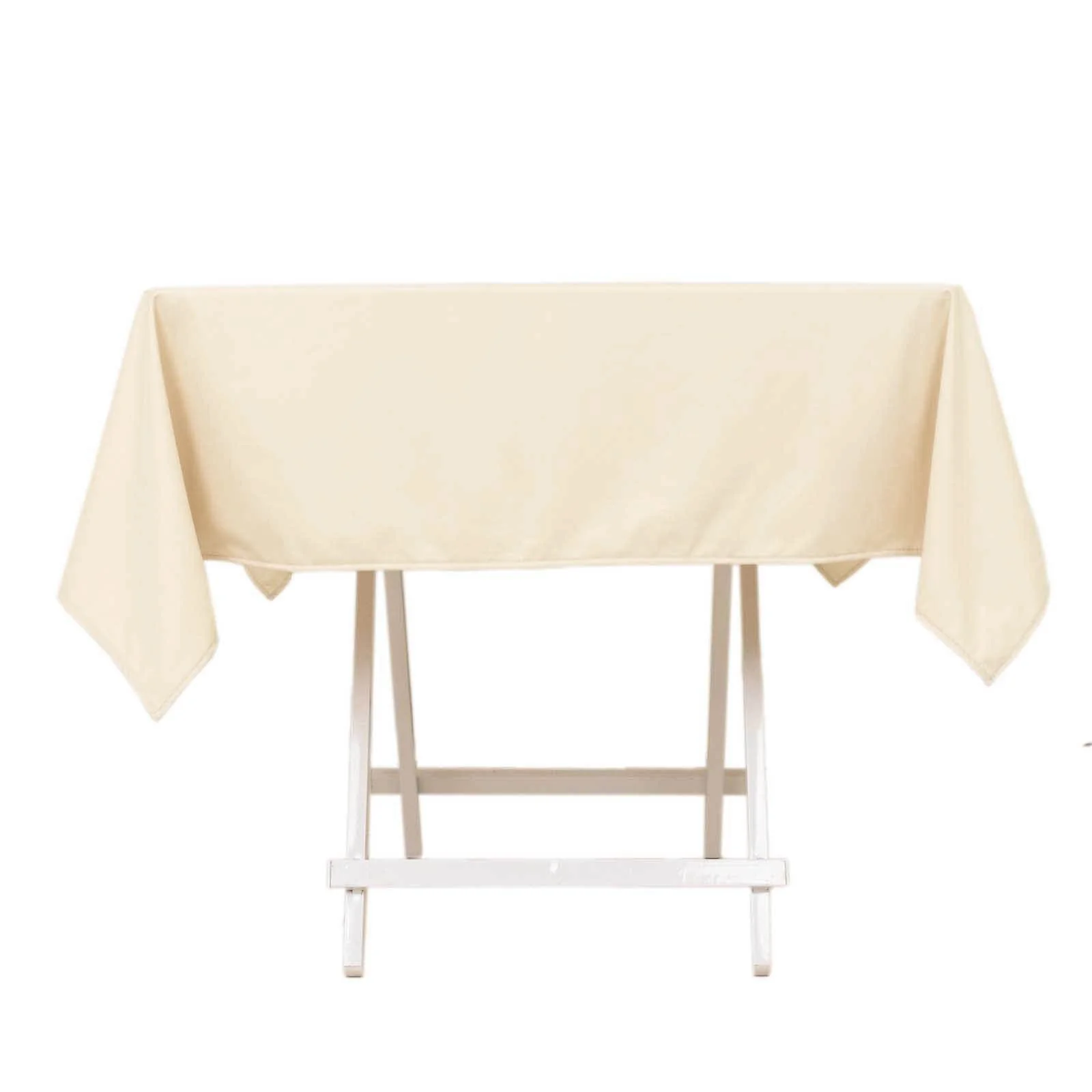 Scuba Square Tablecloth 54"x54" Beige - Wrinkle Free Table Cover - Image 11
