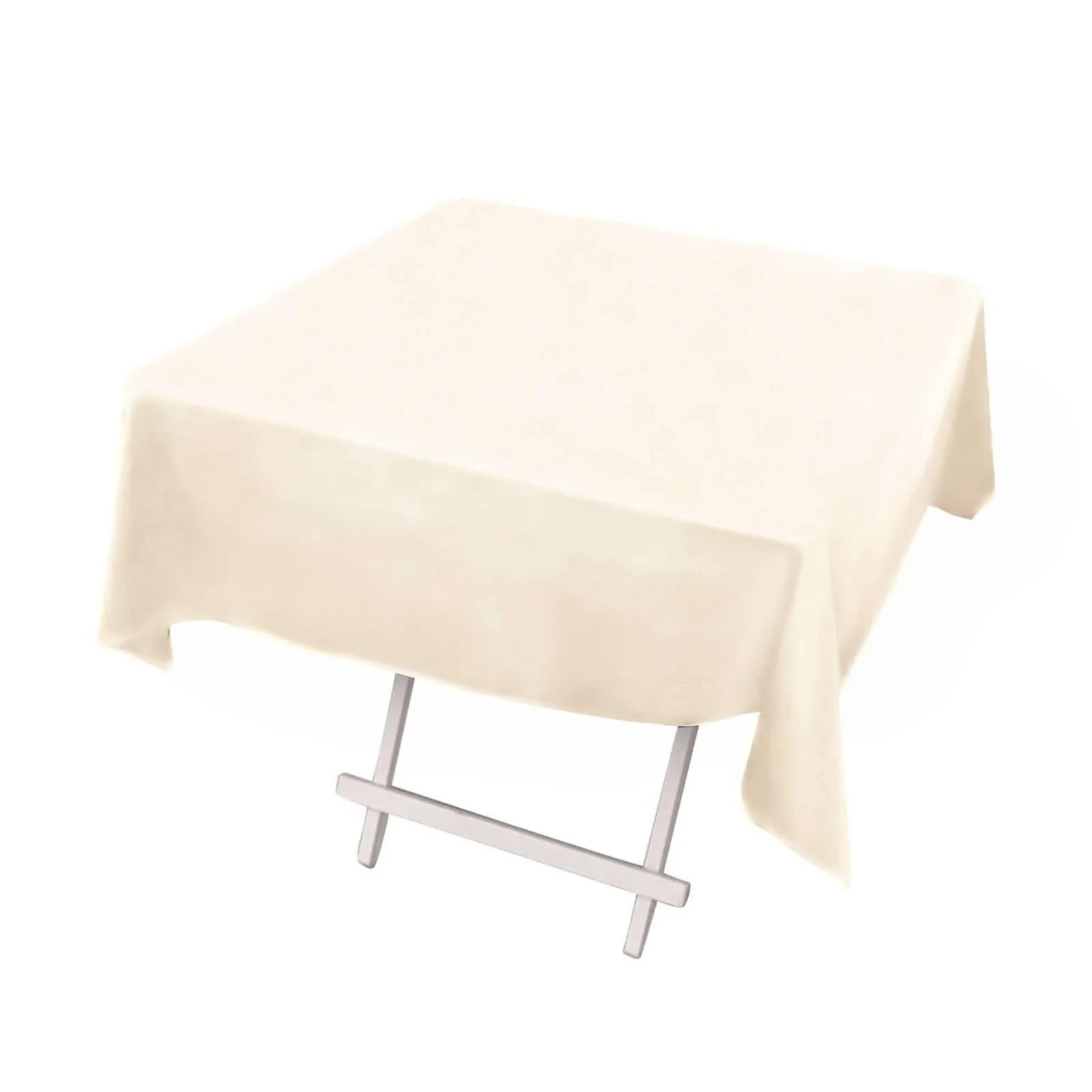 Scuba Square Tablecloth 54"x54" Beige - Wrinkle Free Table Cover - Image 6