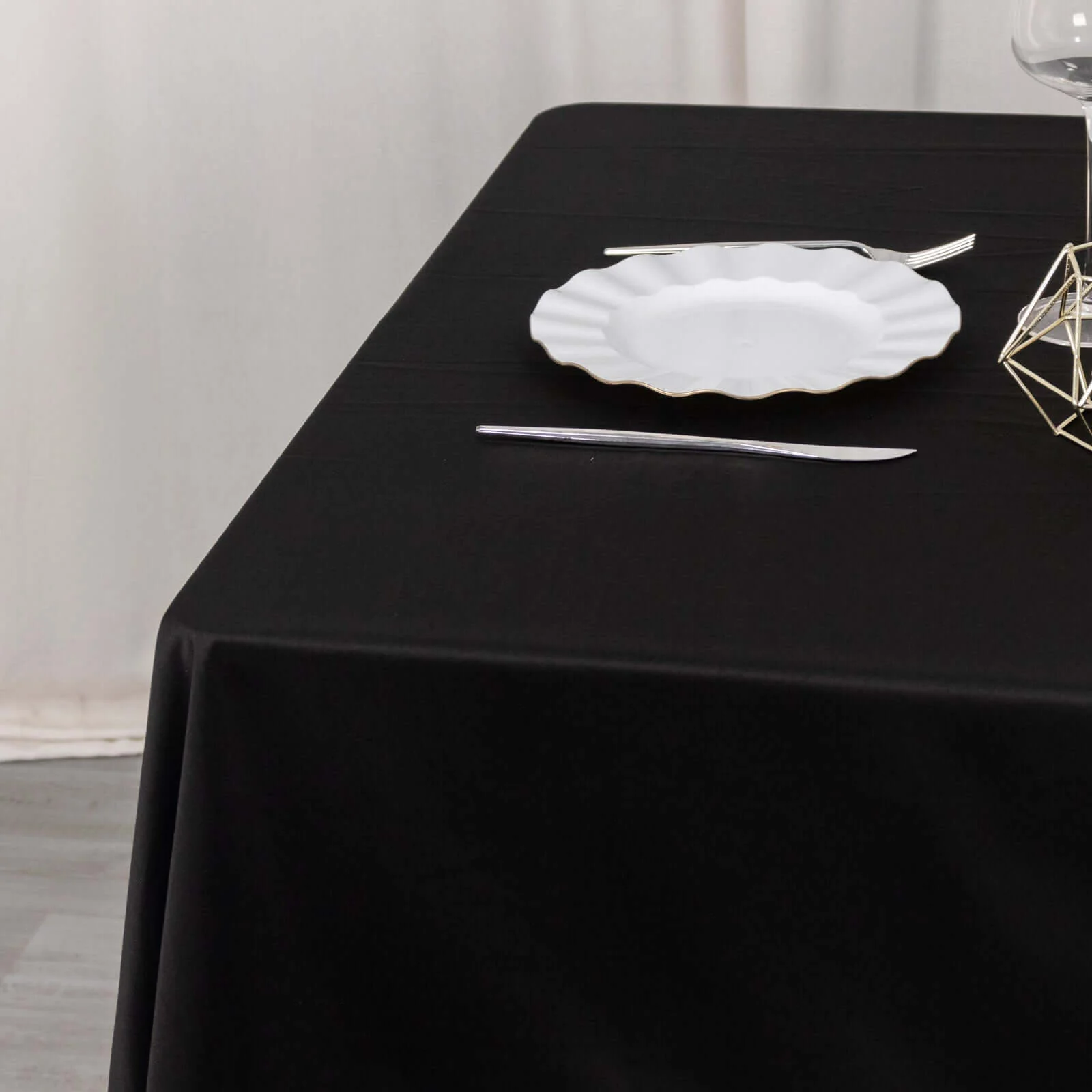 Scuba Square Tablecloth 54"x54" Black - Wrinkle Free Table Cover - Image 2