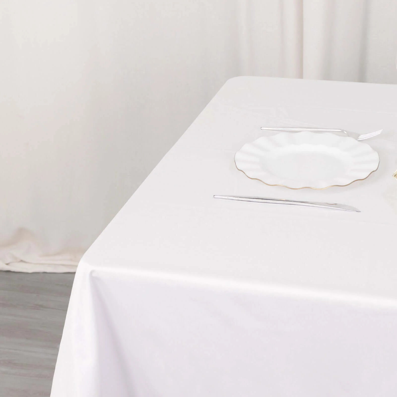 Scuba Square Tablecloth 54"x54" White - Wrinkle Free & Stain Resistant Sophisticated Table Cover - Image 2
