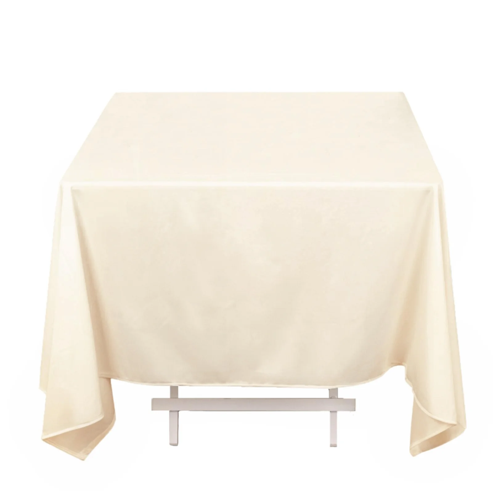 Scuba Square Tablecloth 70"x70" Beige - Wrinkle Free Table Cover - Image 7