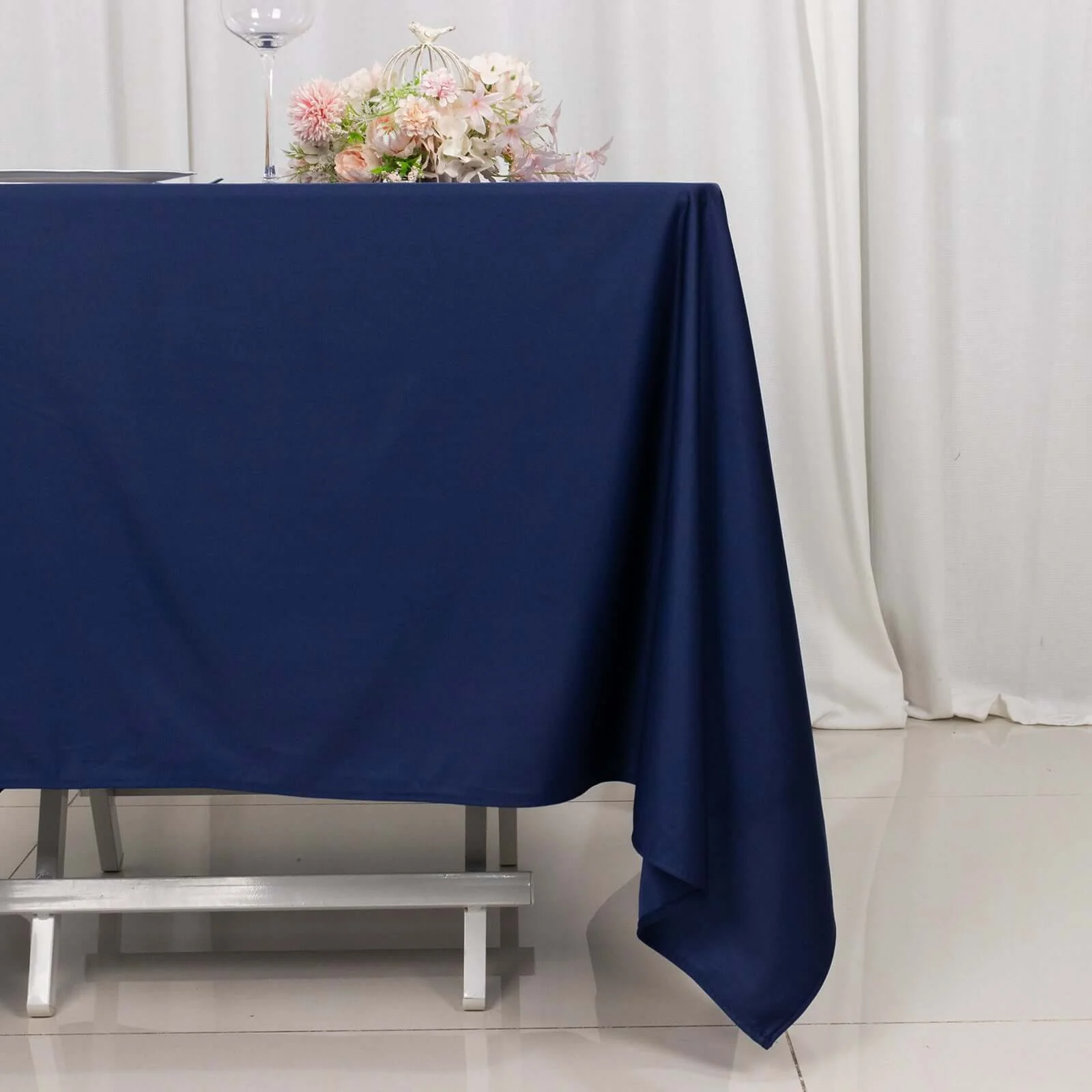 Scuba Square Tablecloth 70"x70" Navy Blue - Wrinkle Free Table Cover - Image 10