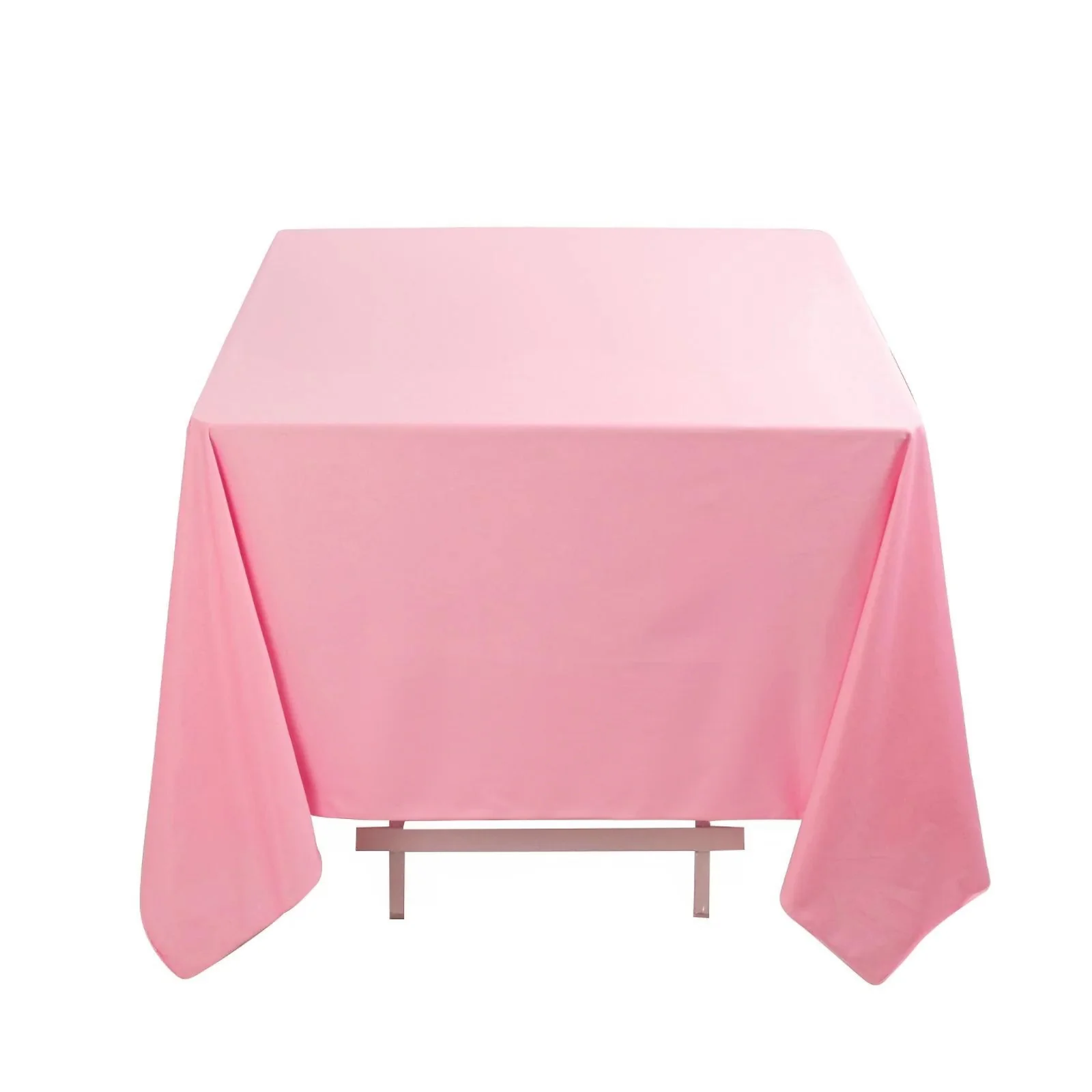 Scuba Square Tablecloth 70"x70" Pink - Wrinkle Free Table Cover - Image 3