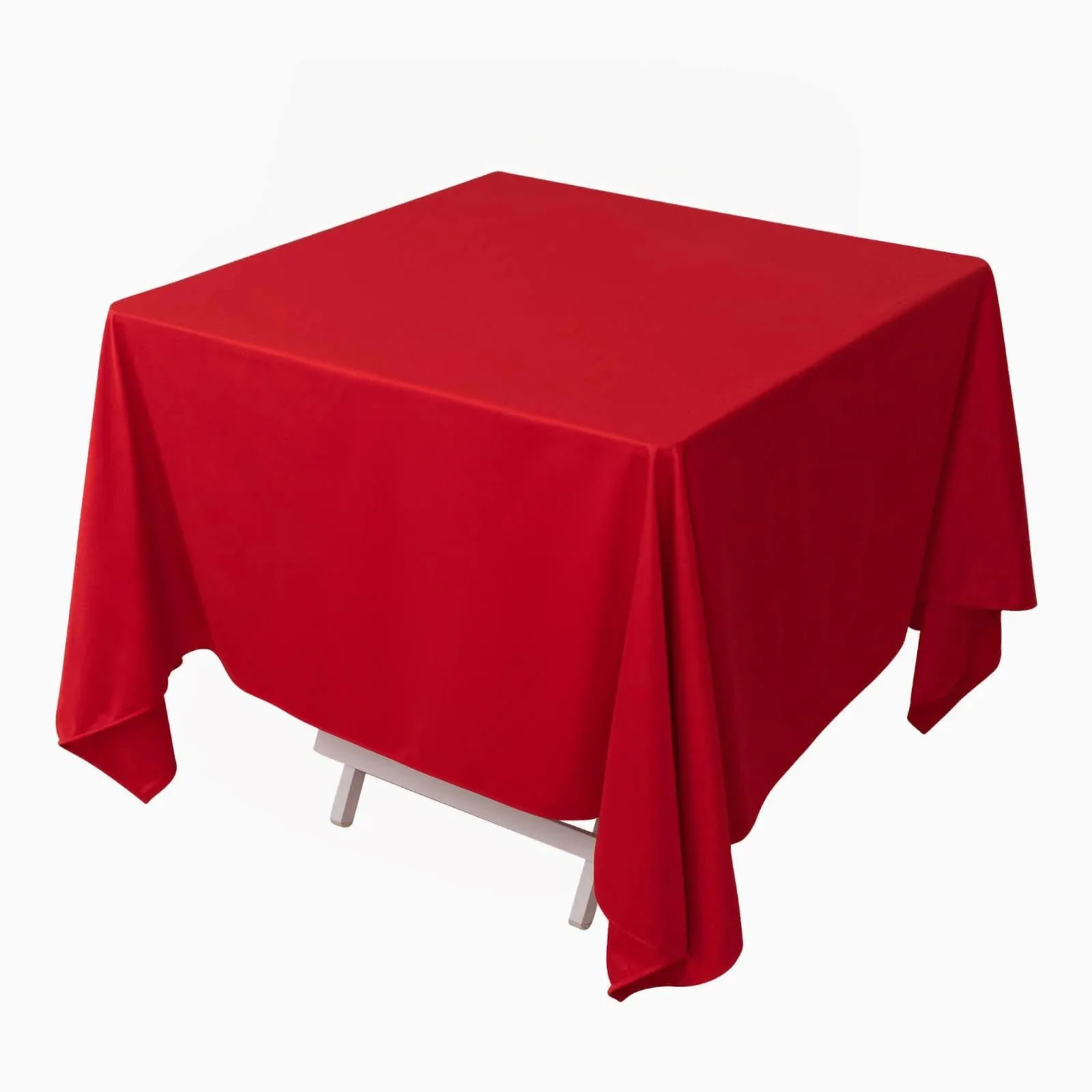 Scuba Square Tablecloth 70"x70" Red - Wrinkle Free Table Cover - Image 3