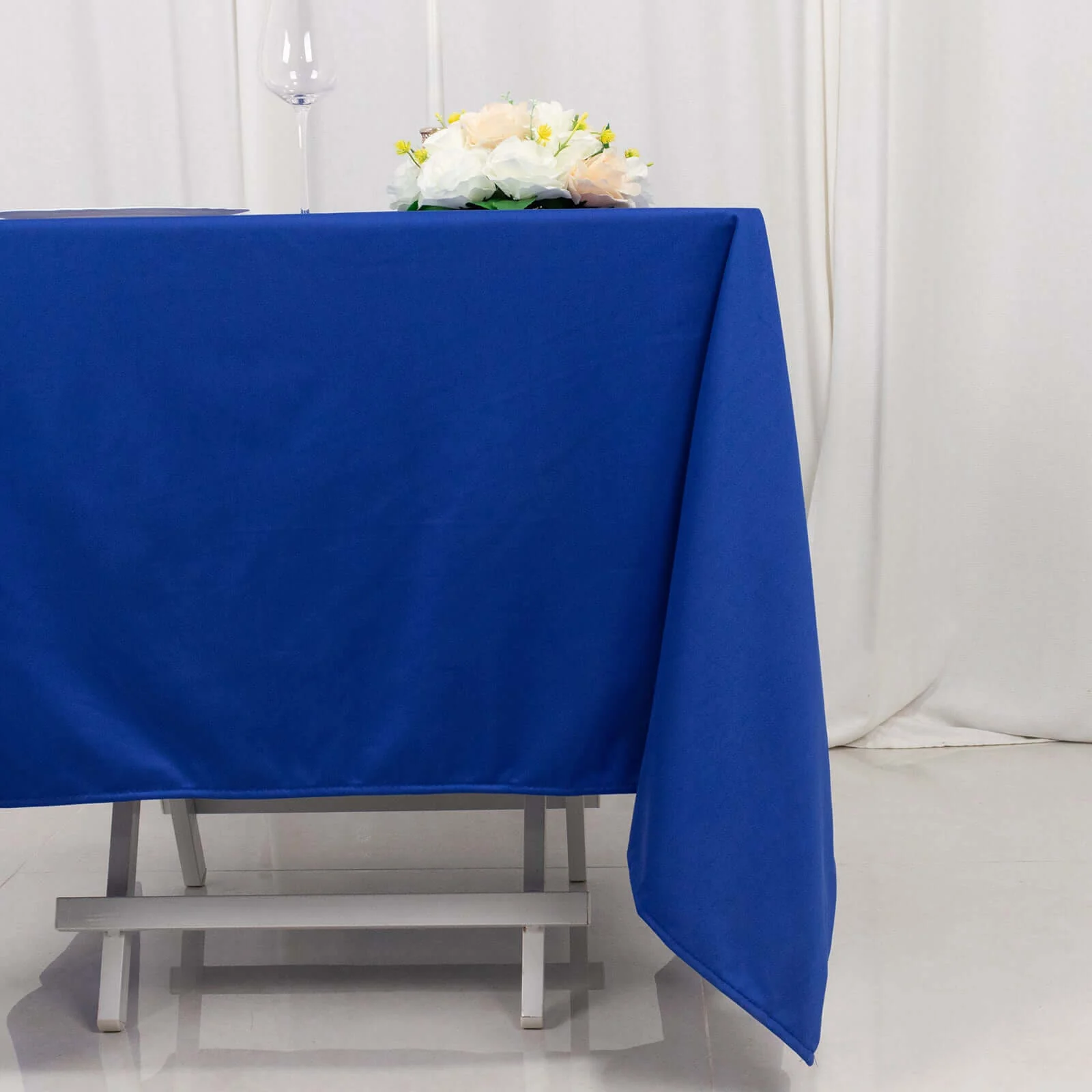 Scuba Square Tablecloth 70"x70" Royal Blue - Wrinkle Free Table Cover - Image 2