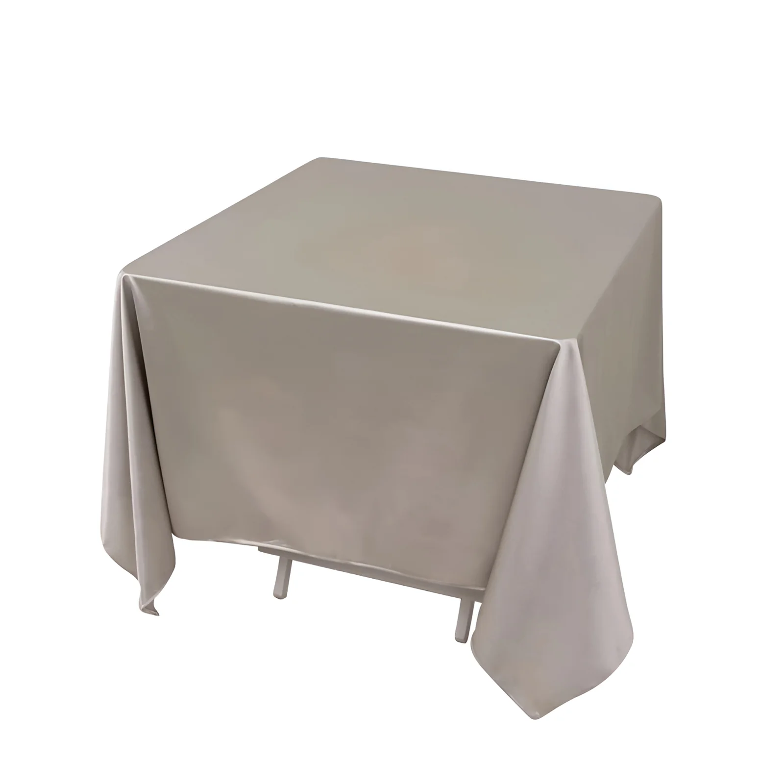 Scuba Square Tablecloth 70"x70" Shimmer Silver - Wrinkle Free Table Cover - Image 3