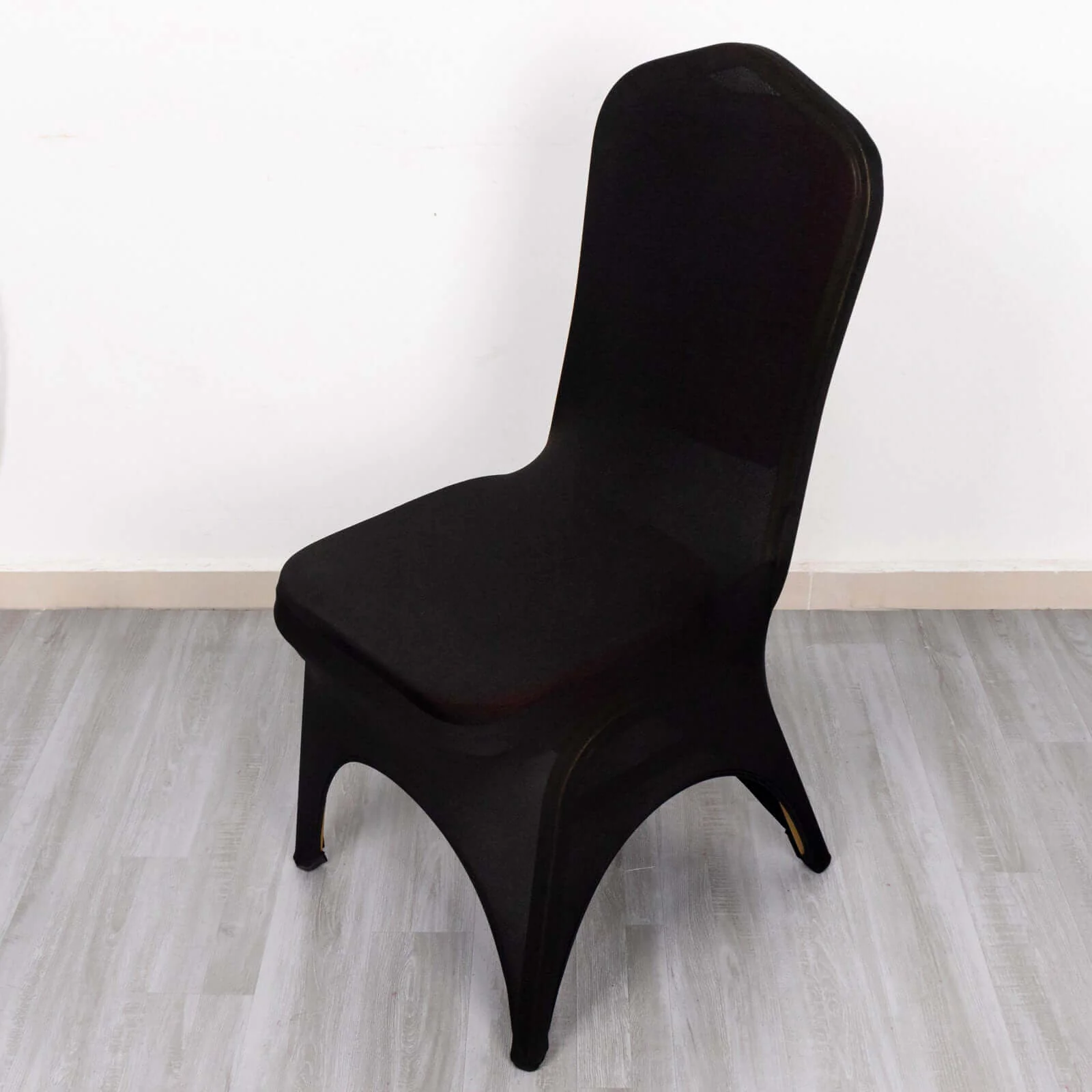 Premium Stretch Spandex Banquet Chair Cover Black 160GSM with Foot Pockets - Fitted 3-Way Open Arch Slipcover - Image 3