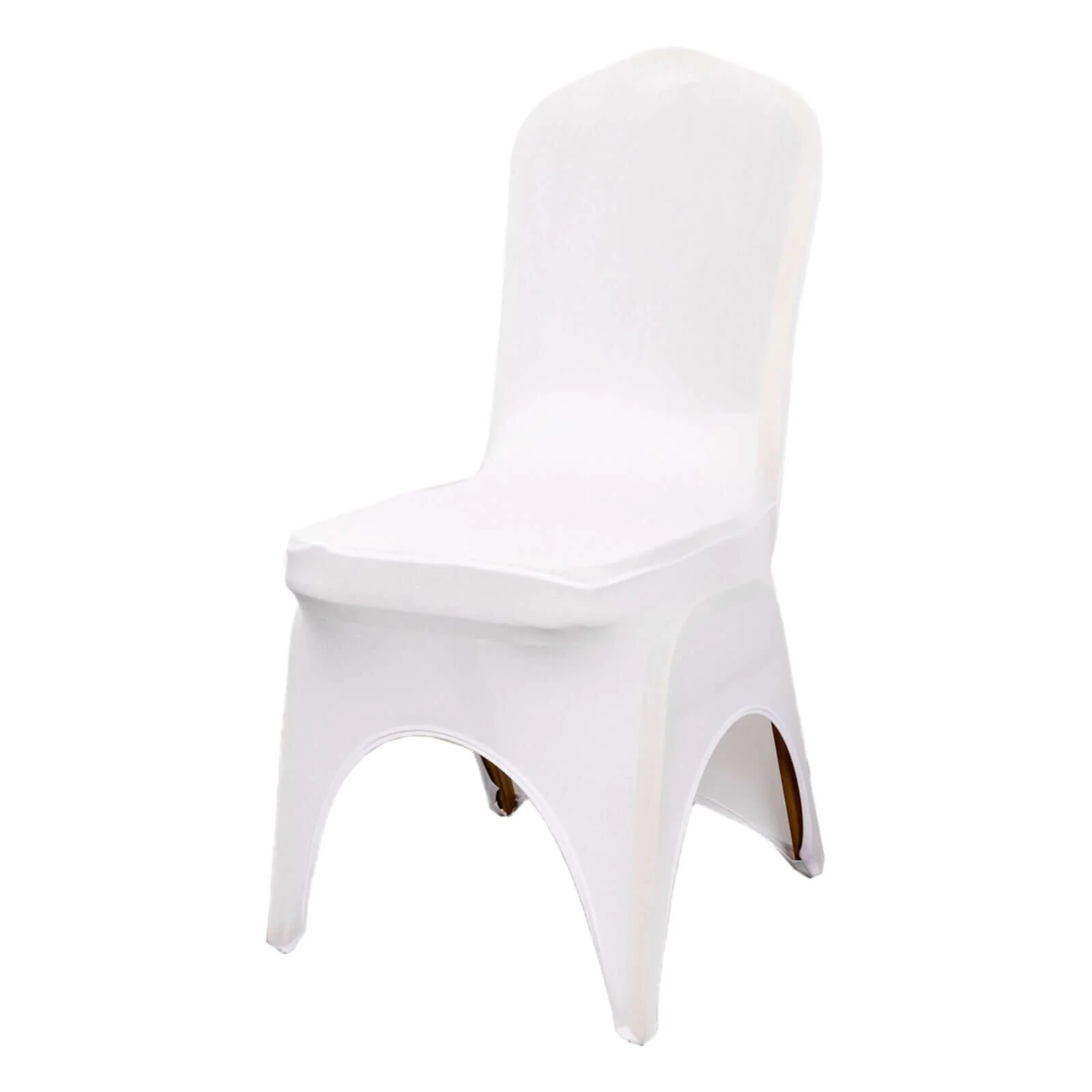 Premium Stretch Spandex Banquet Chair Cover White 160GSM with Foot Pockets - Fitted 3-Way Open Arch Slipcover - Image 7