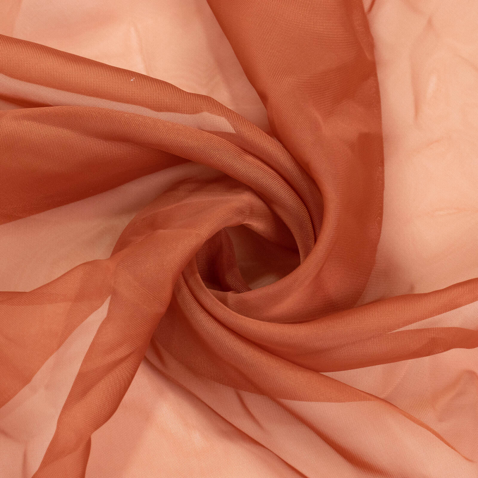 Terracotta (Rust) Chiffon Ceiling Drapery, Durable Flame Resistant Long Curtain Backdrop Panel With Rod Pocket 5ftx32ft - Image 8