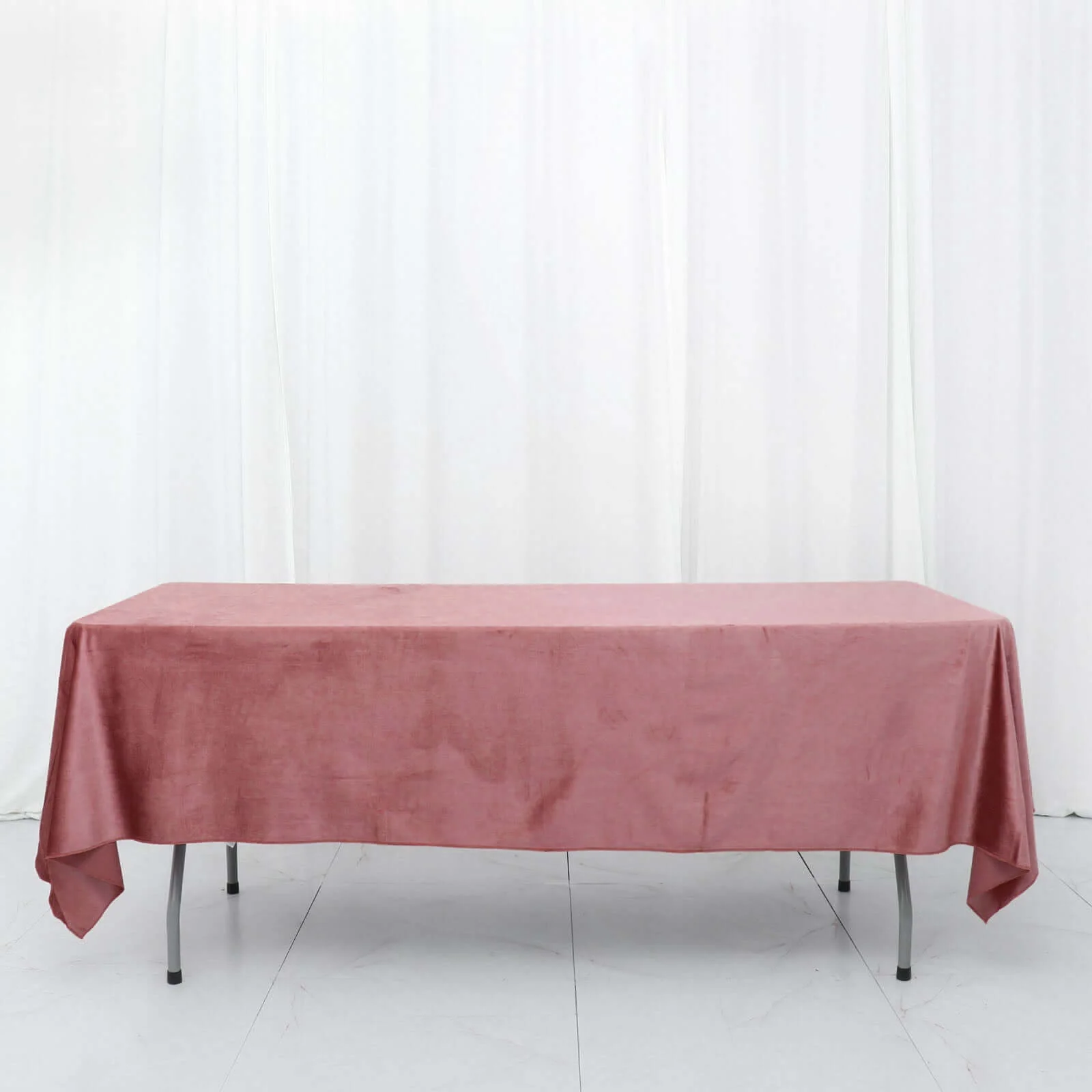Premium Velvet Rectangle Tablecloth 60"x102" Dusty Rose - Soft Textured Feel Reusable Table Cover