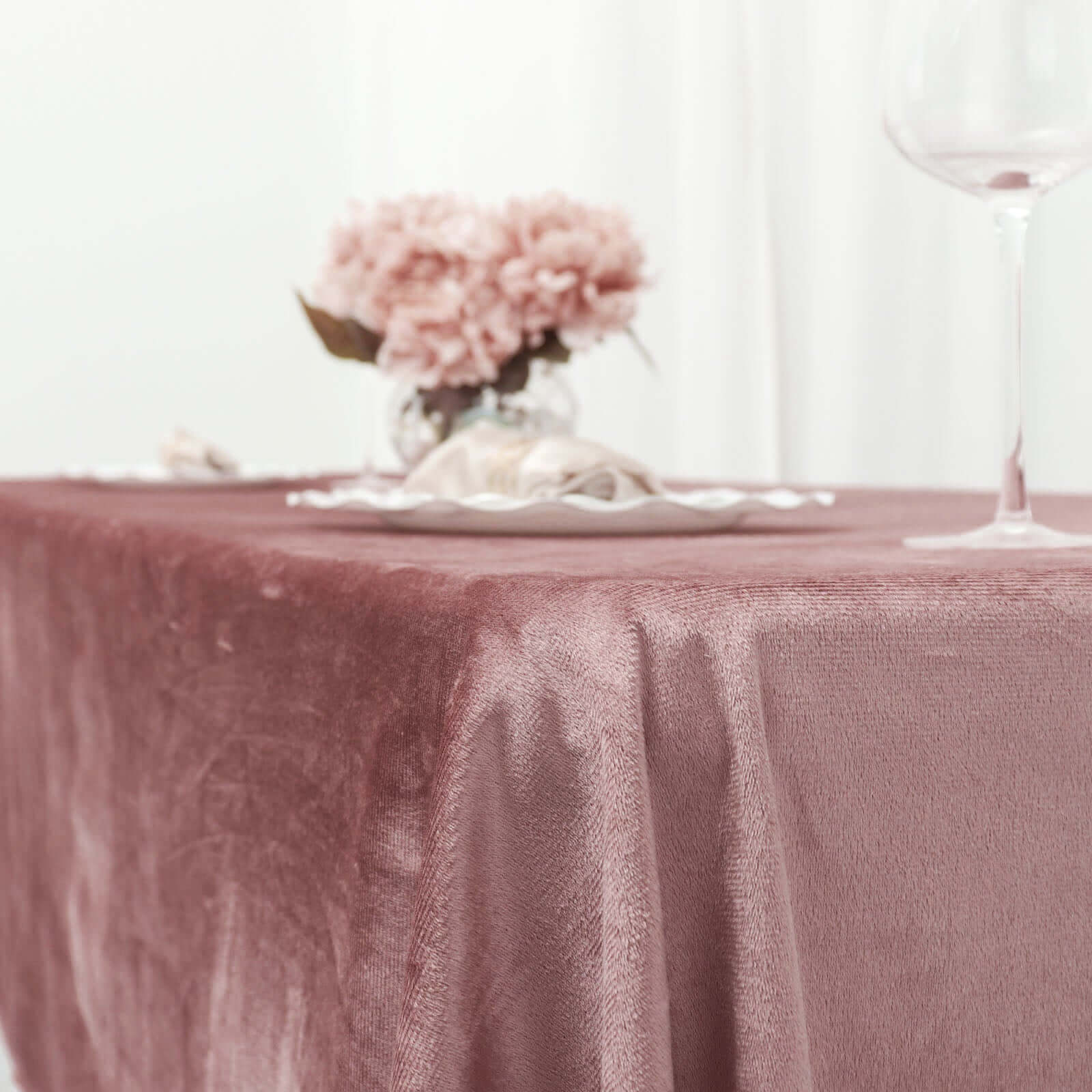 Premium Velvet Rectangle Tablecloth 60"x102" Dusty Rose - Soft Textured Feel Reusable Table Cover - Image 7