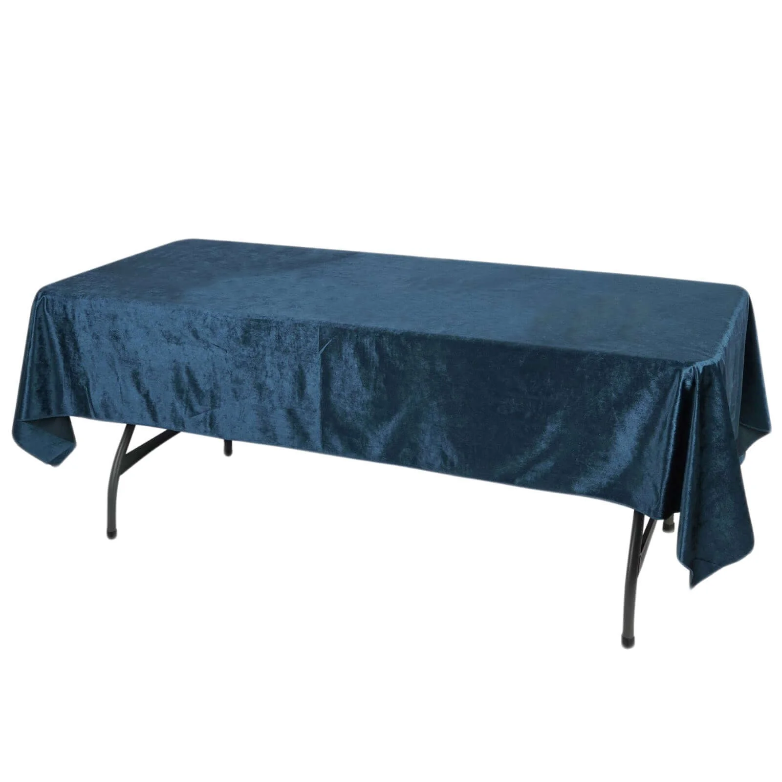 Premium Velvet Rectangle Tablecloth 60"x102" Navy Blue - Soft Textured Feel Reusable Table Cover - Image 6